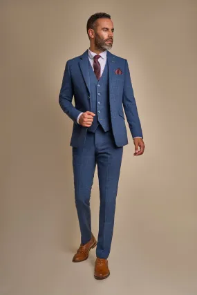 Carnegi Navy Tweed 2 Piece Wedding Suit