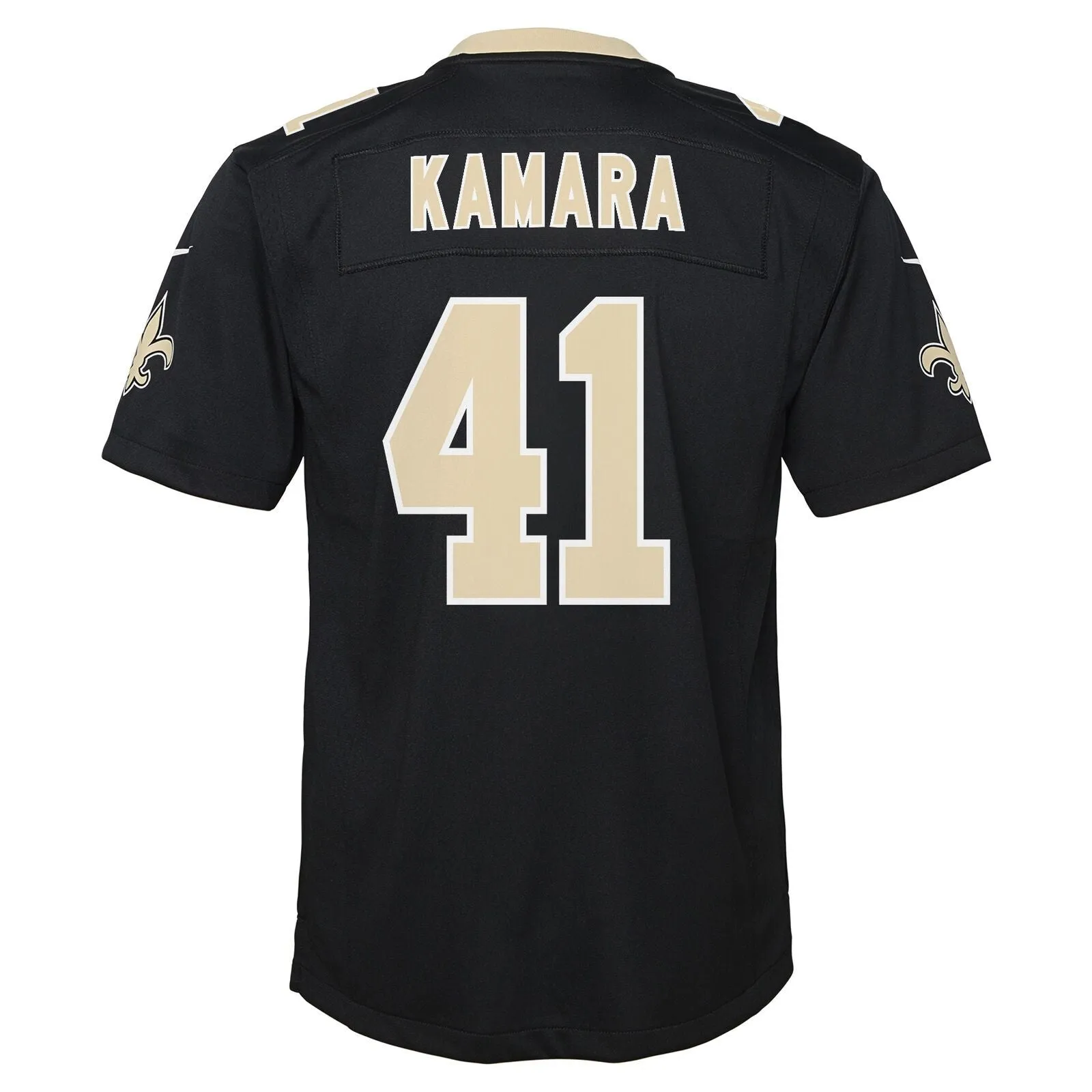 Child Nike Alvin Kamara Black Gold New Orleans Saints Game NFL Home Football Jersey