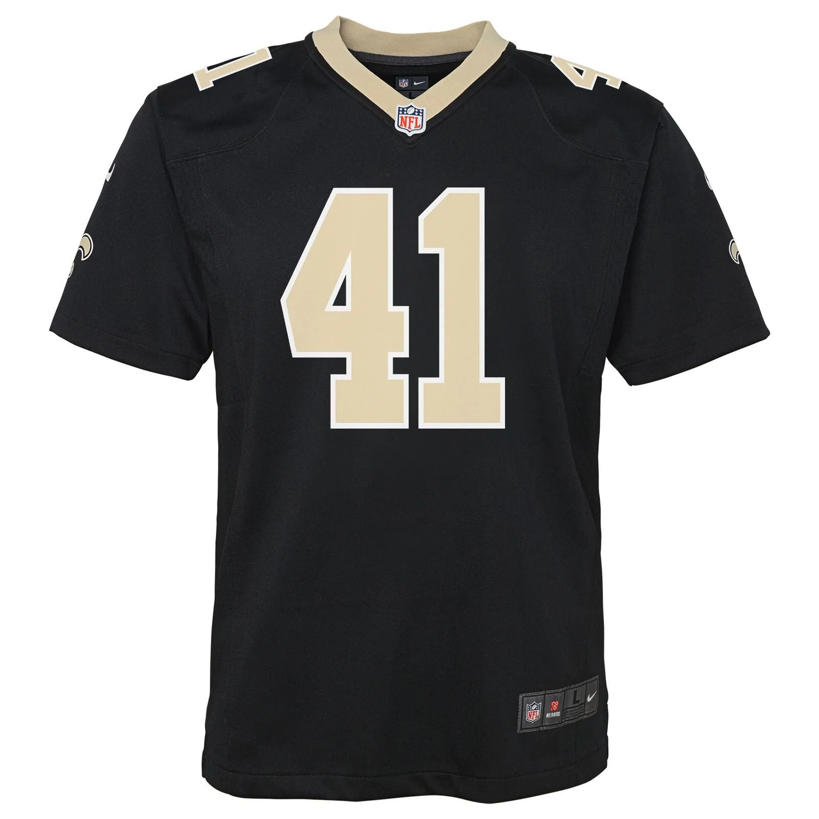 Child Nike Alvin Kamara Black Gold New Orleans Saints Game NFL Home Football Jersey