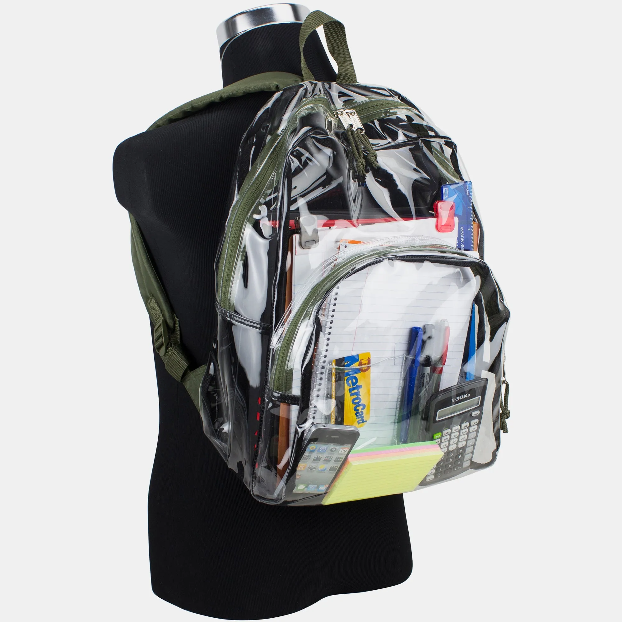 Clear Dome Backpack with Colorful Adjustable Padded Straps