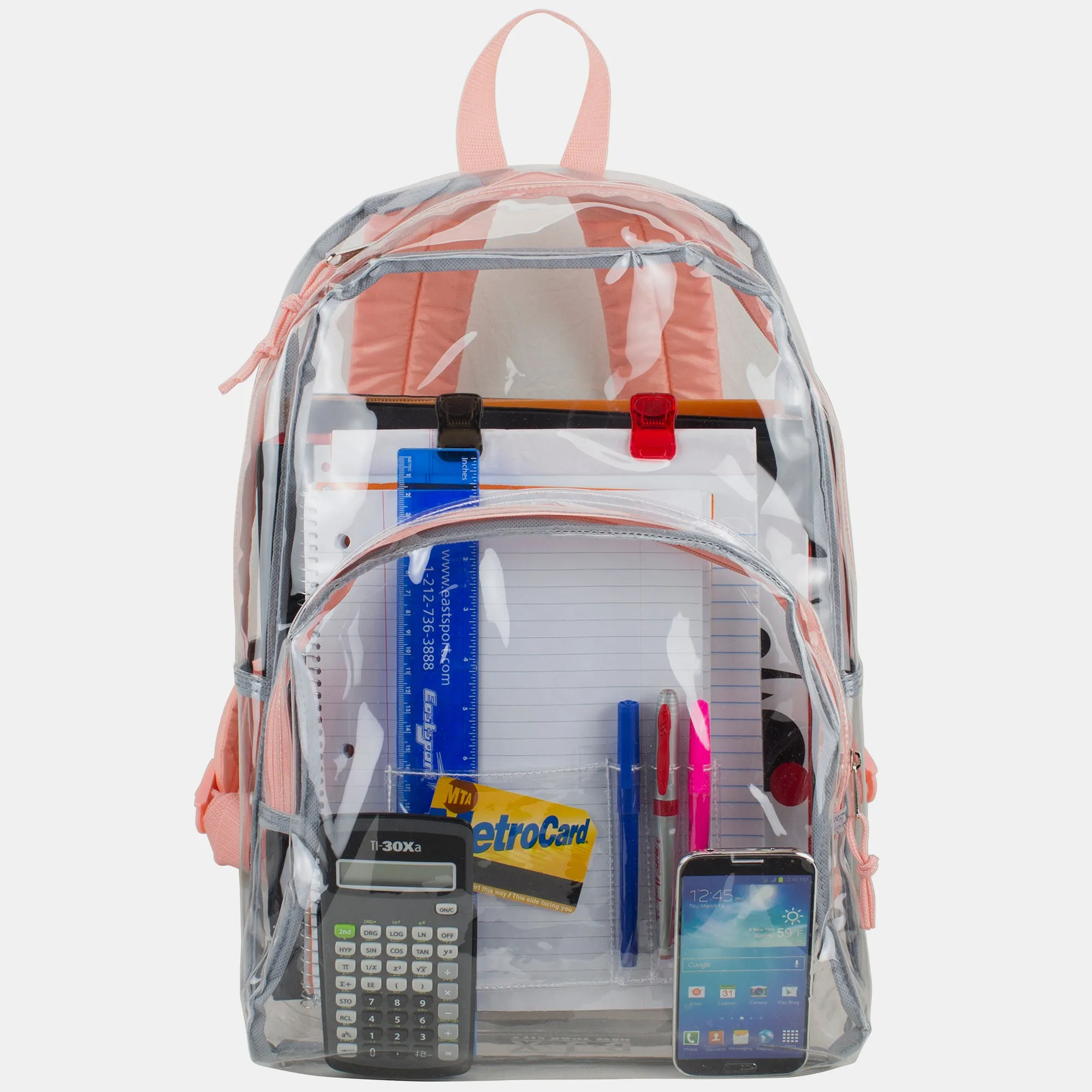 Clear Dome Backpack with Colorful Adjustable Padded Straps