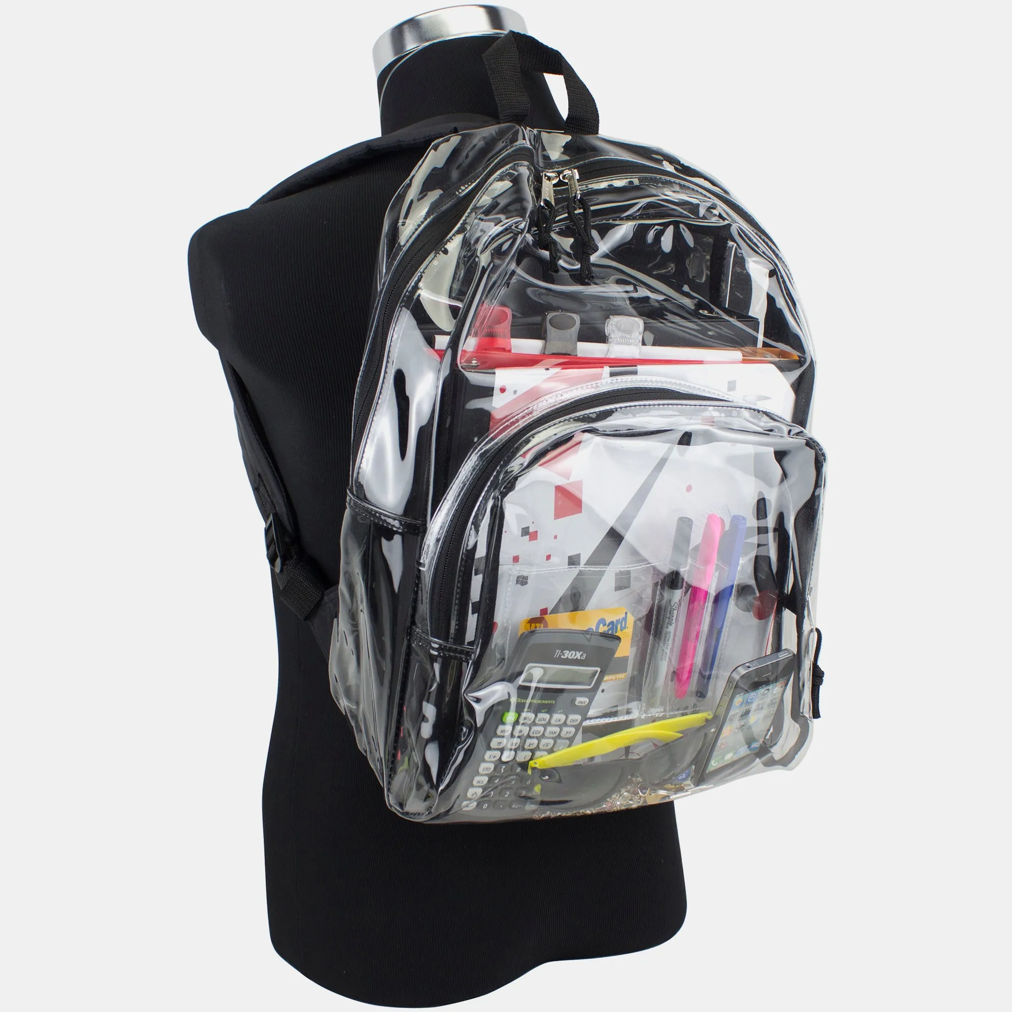 Clear Dome Backpack with Colorful Adjustable Padded Straps