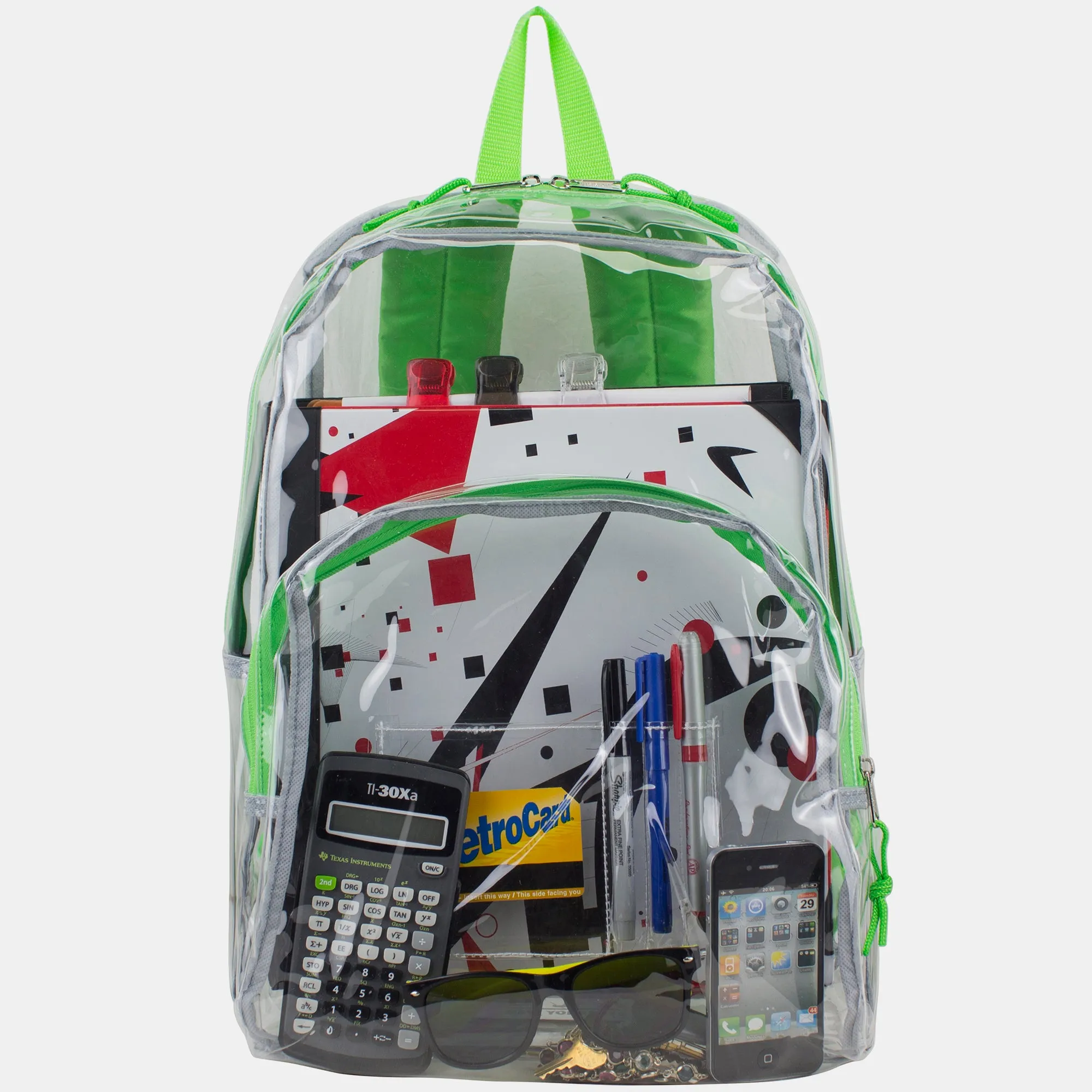 Clear Dome Backpack with Colorful Adjustable Padded Straps