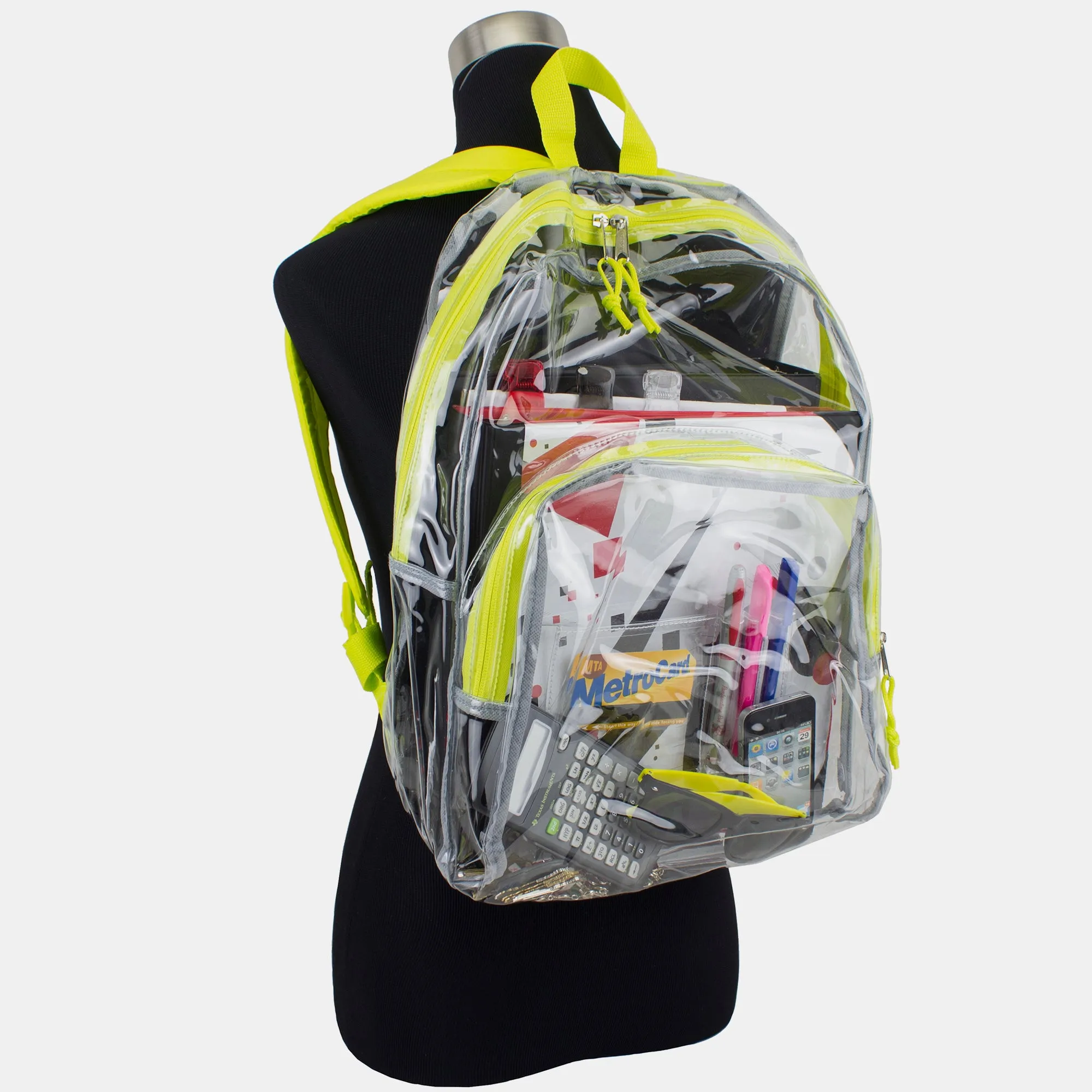 Clear Dome Backpack with Colorful Adjustable Padded Straps