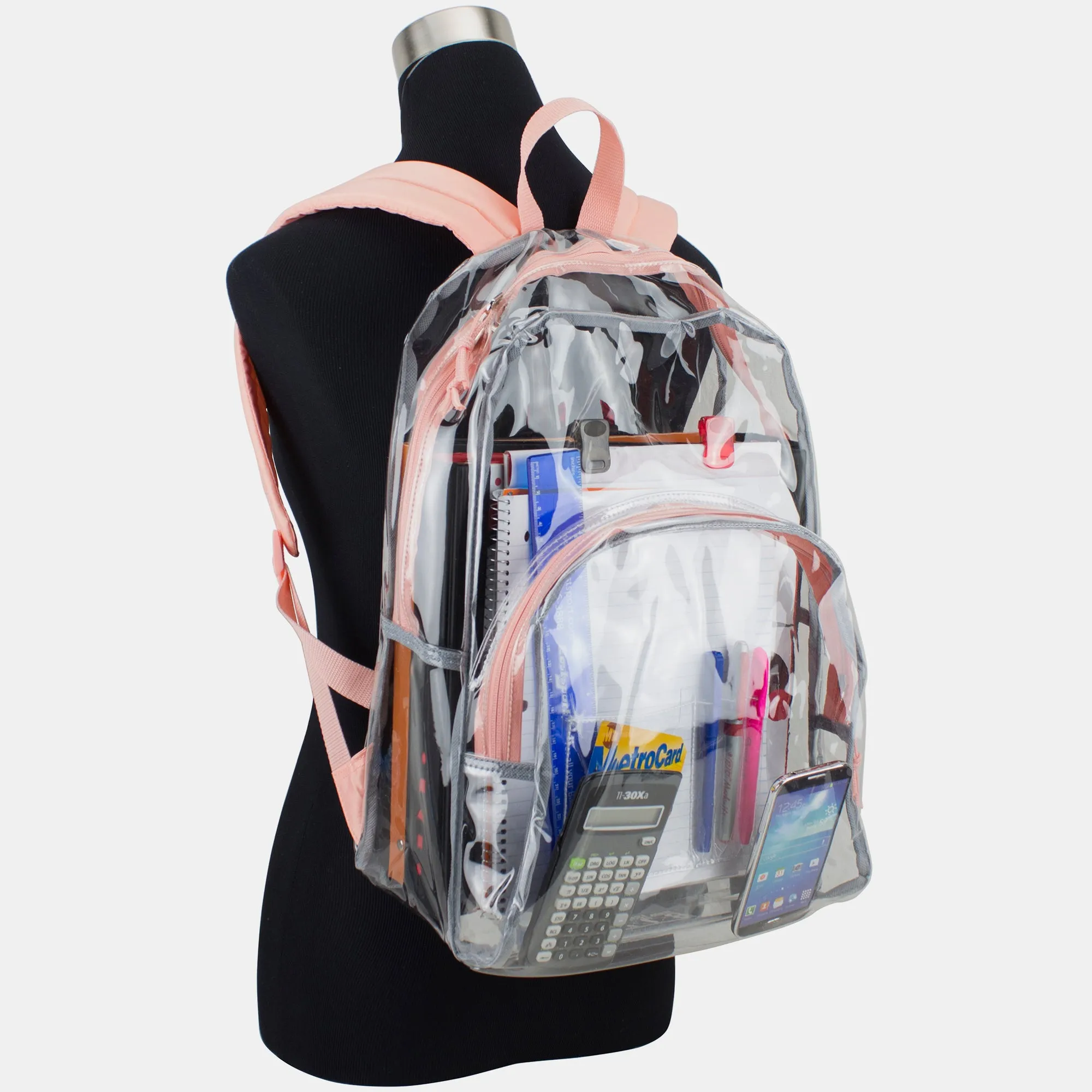 Clear Dome Backpack with Colorful Adjustable Padded Straps