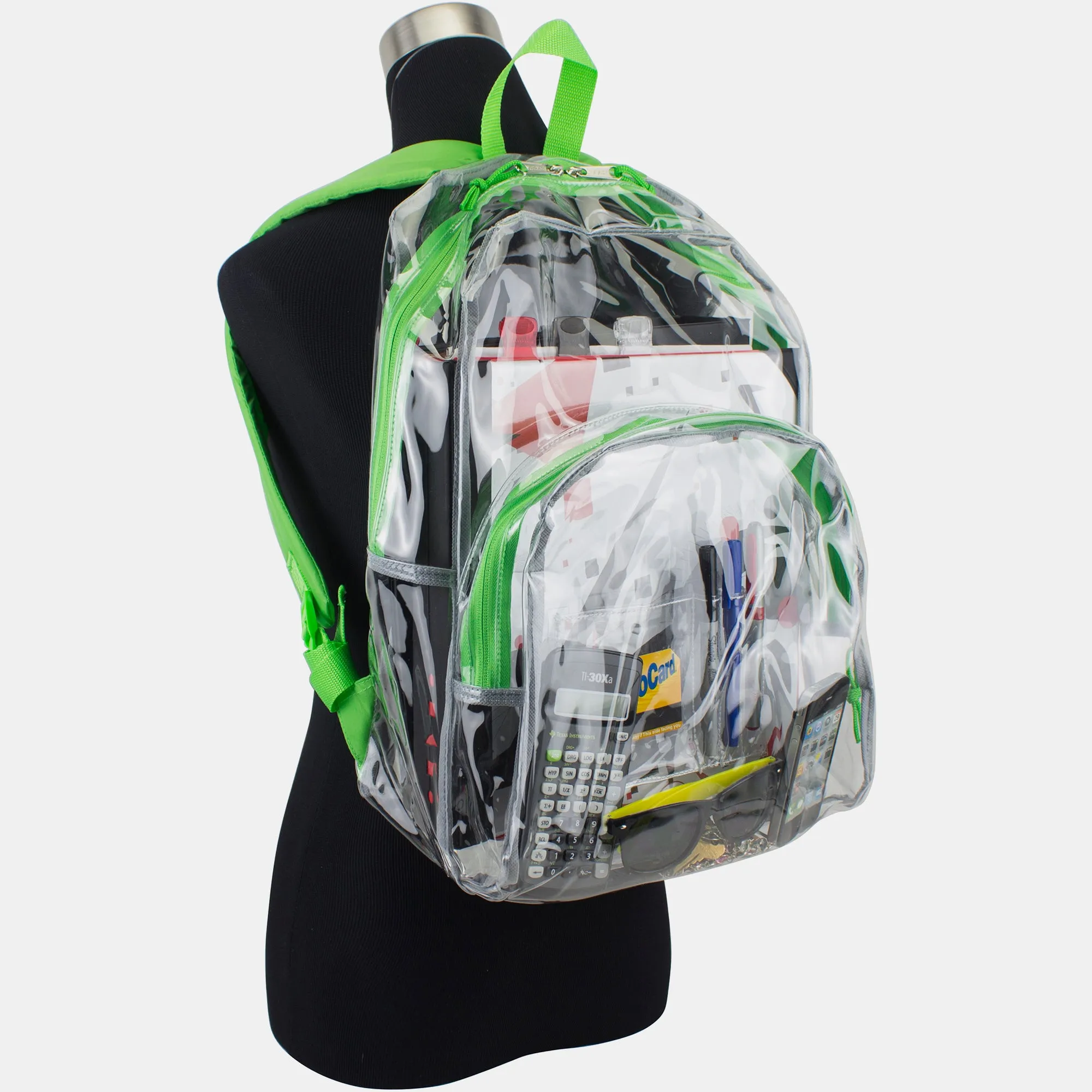 Clear Dome Backpack with Colorful Adjustable Padded Straps