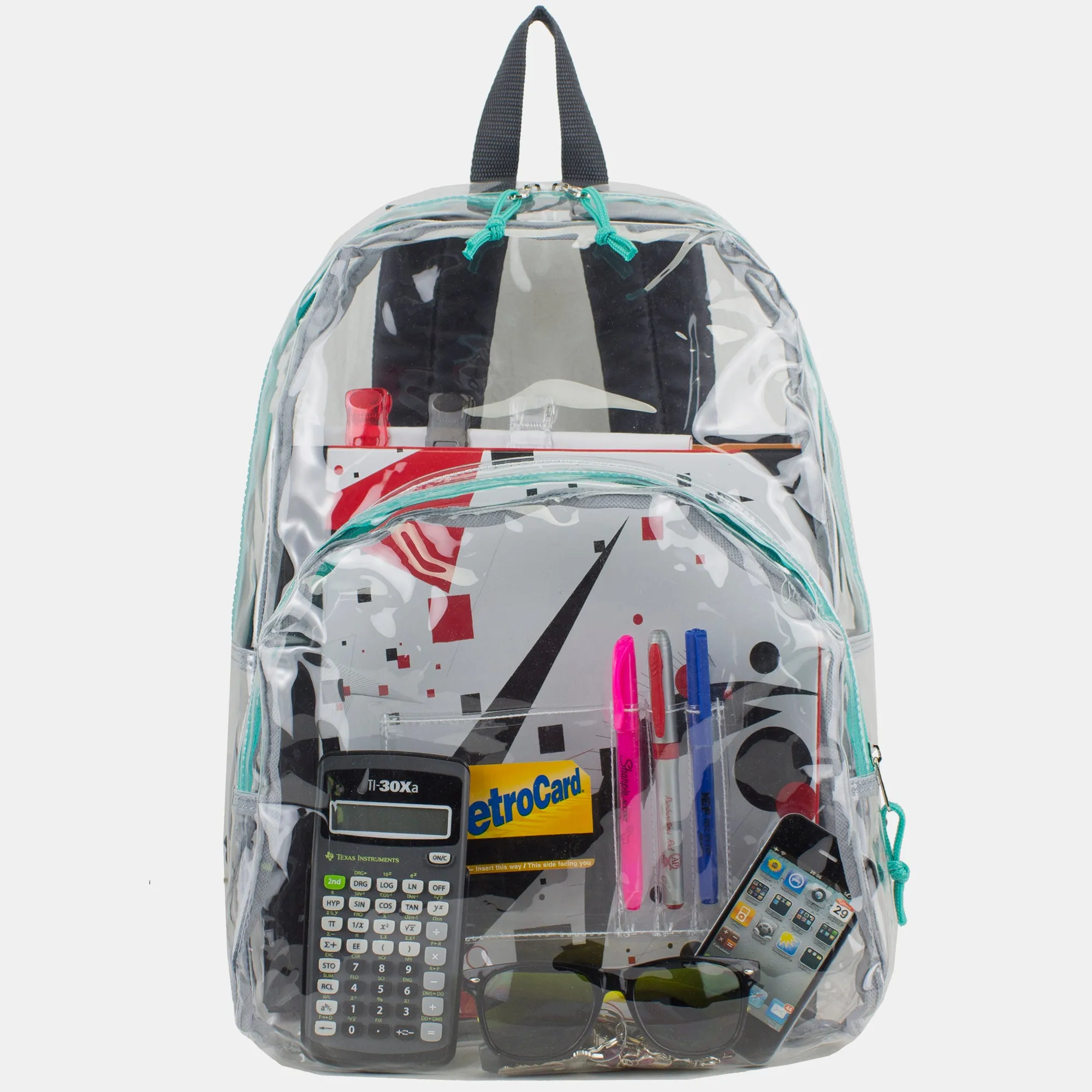 Clear Dome Backpack with Colorful Adjustable Padded Straps