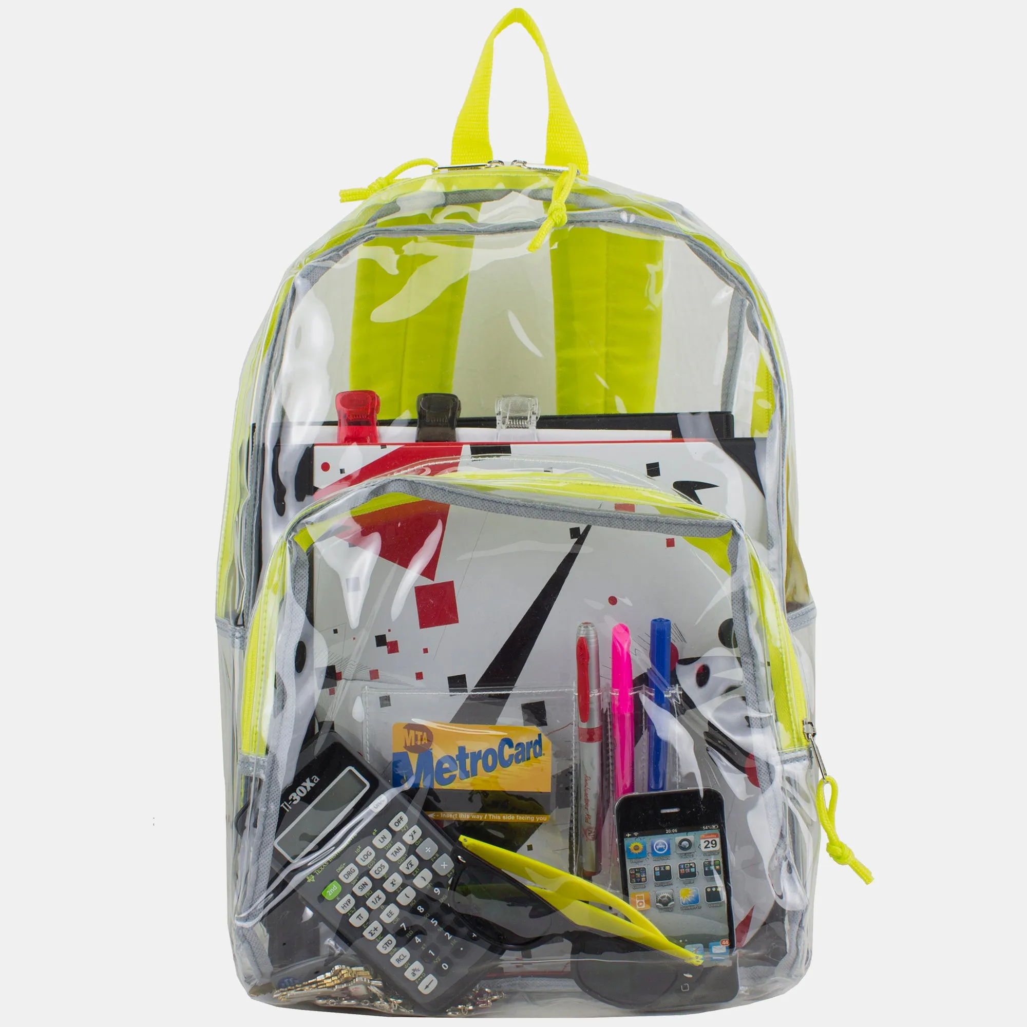 Clear Dome Backpack with Colorful Adjustable Padded Straps