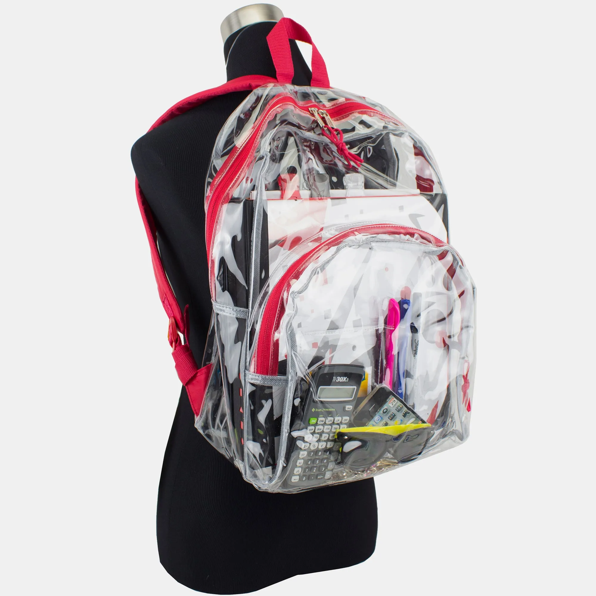 Clear Dome Backpack with Colorful Adjustable Padded Straps