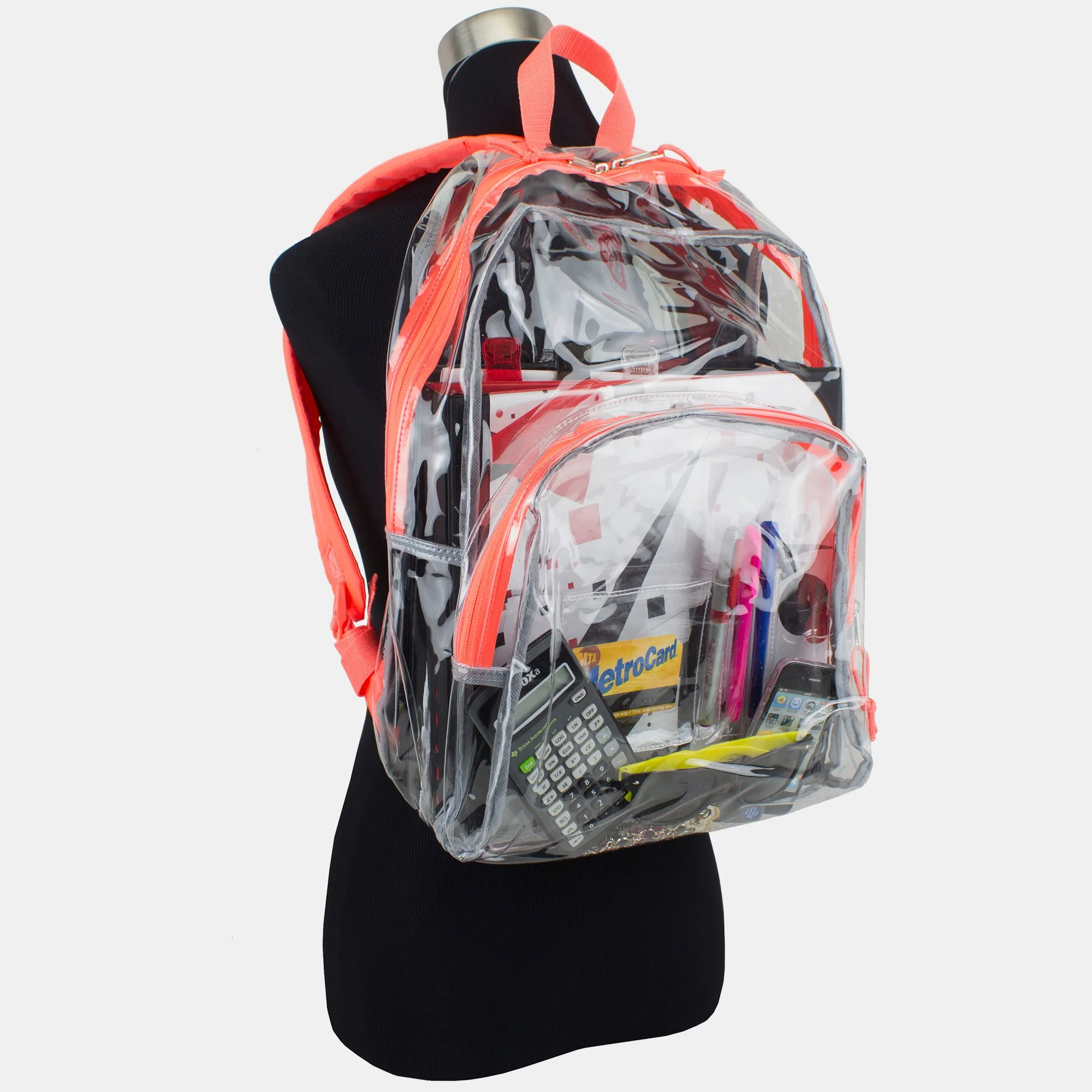 Clear Dome Backpack with Colorful Adjustable Padded Straps