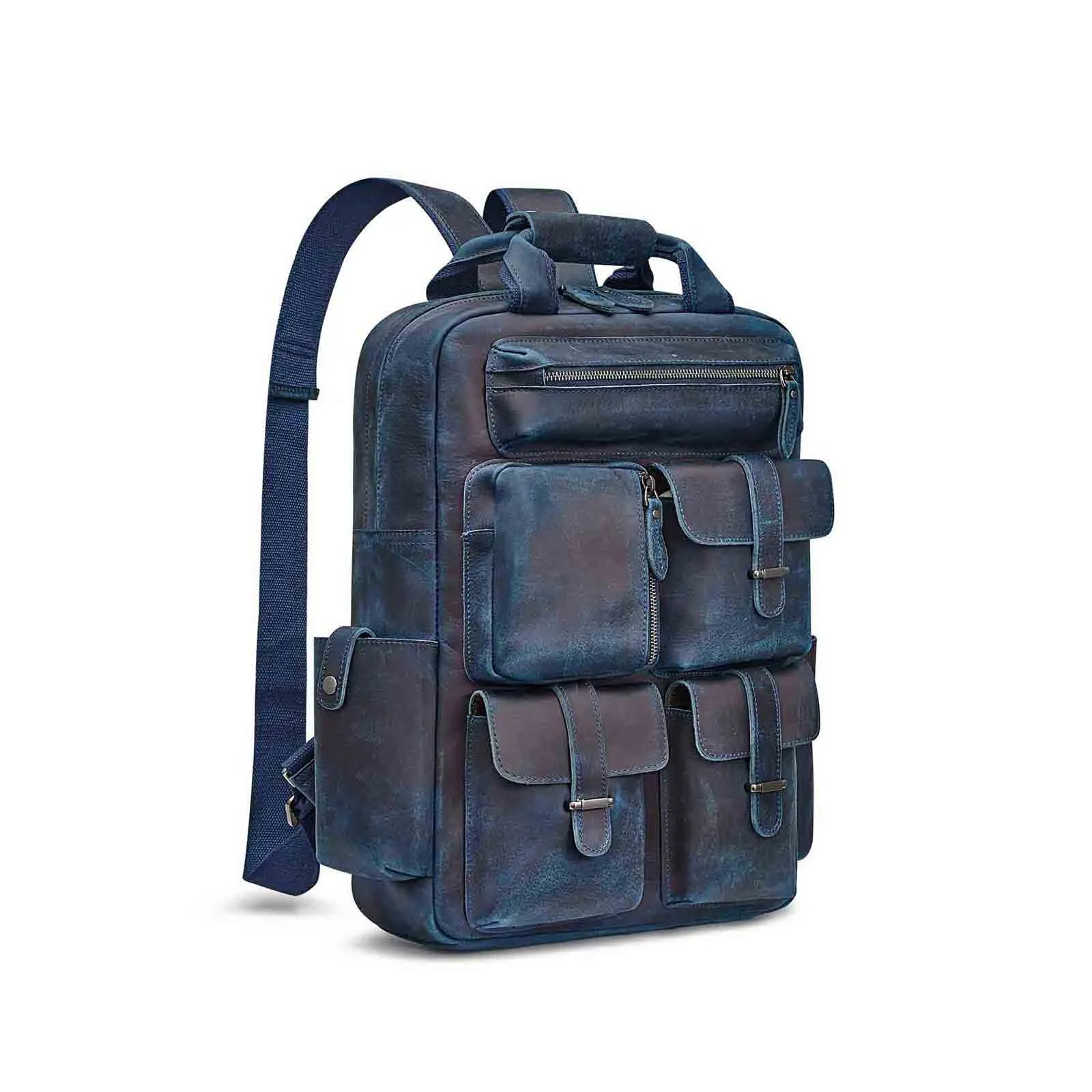 Crazy Horse Genuine Leather Travel Backpack for Men