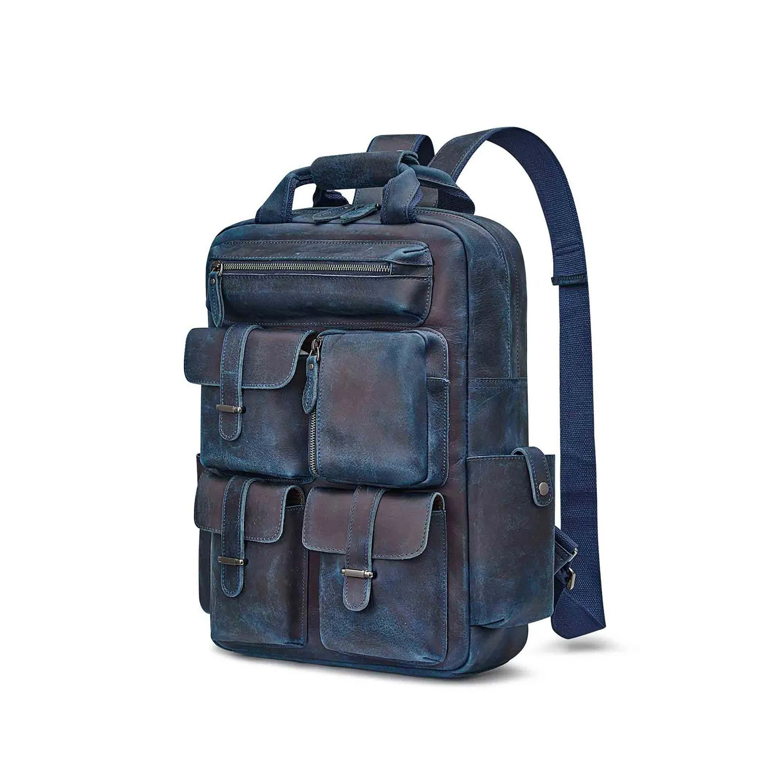 Crazy Horse Genuine Leather Travel Backpack for Men