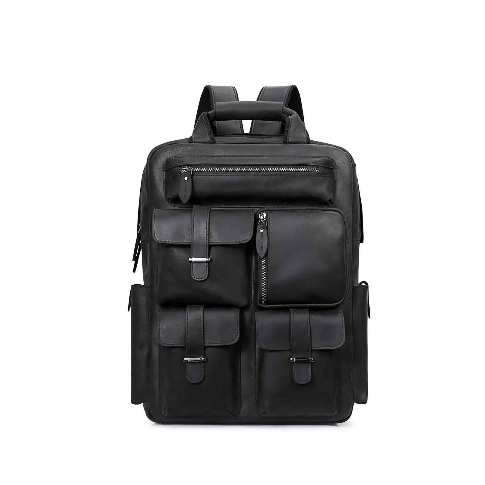 Crazy Horse Genuine Leather Travel Backpack for Men