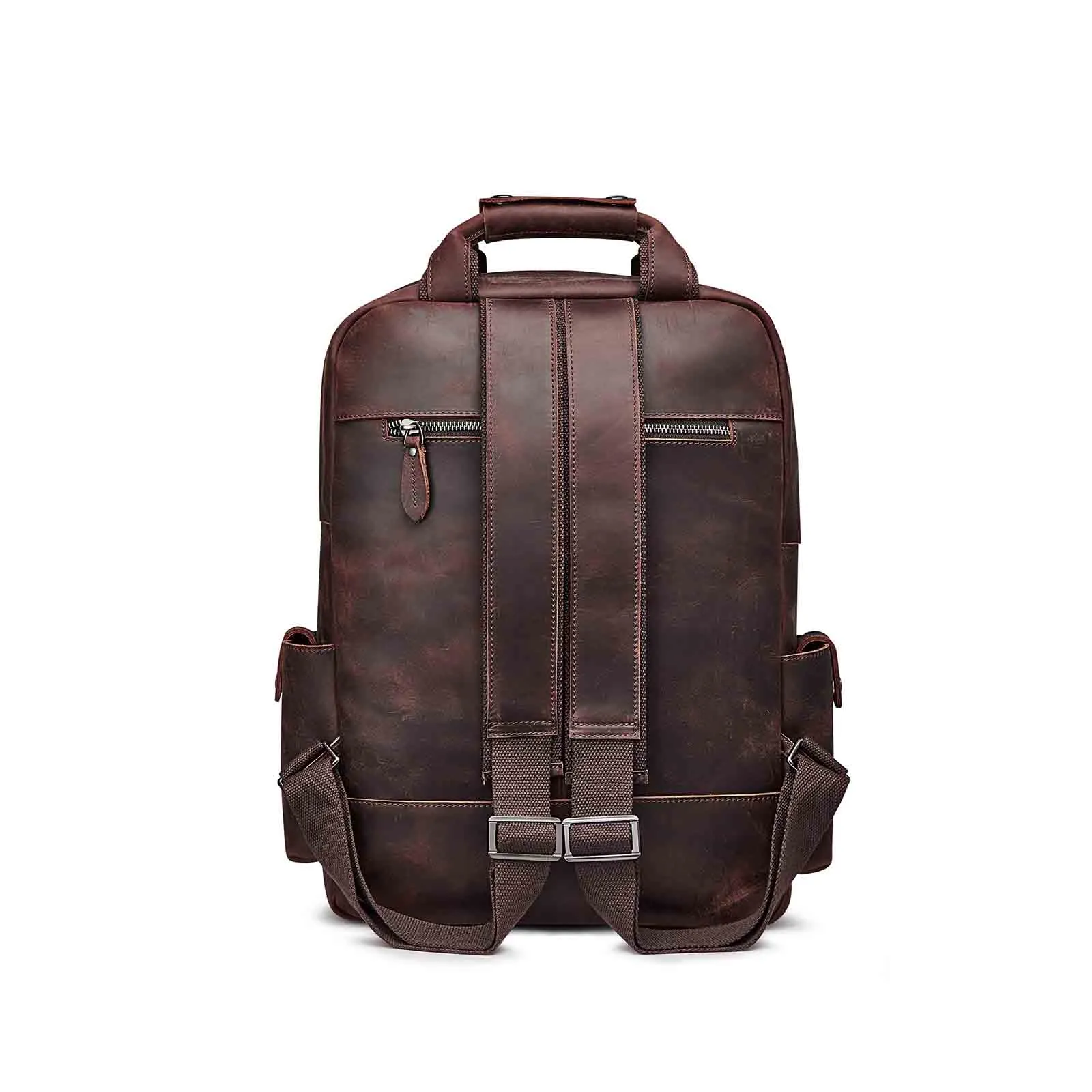 Crazy Horse Genuine Leather Travel Backpack for Men