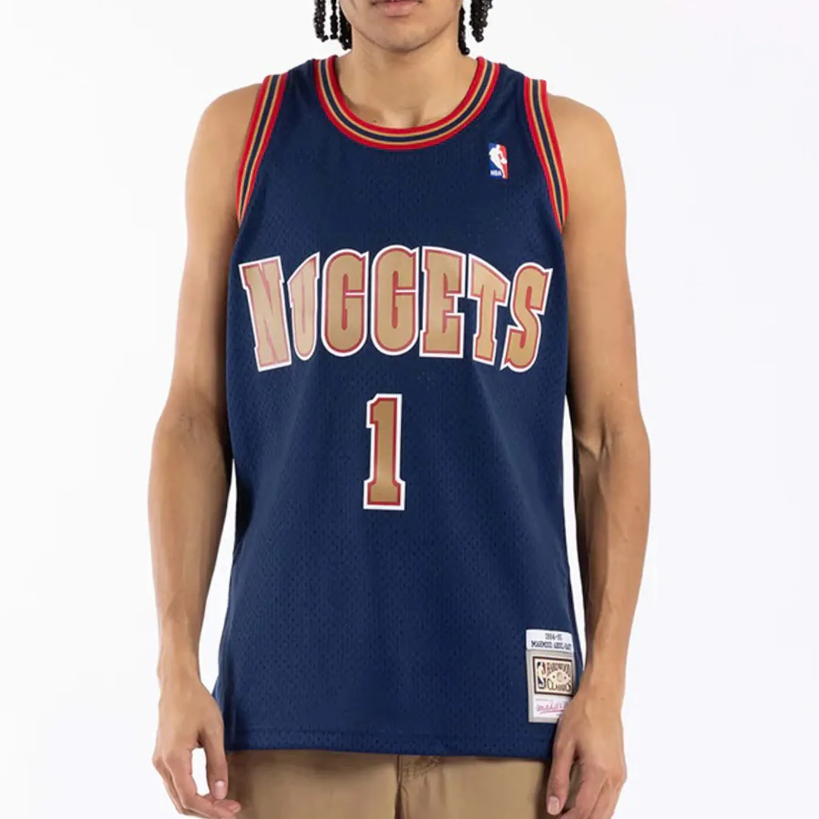 Denver Nuggets Mahmoud Abudul-Rauf 1994-95 Hardwood Classics Swingman Home Jersey by Mitchell & Ness