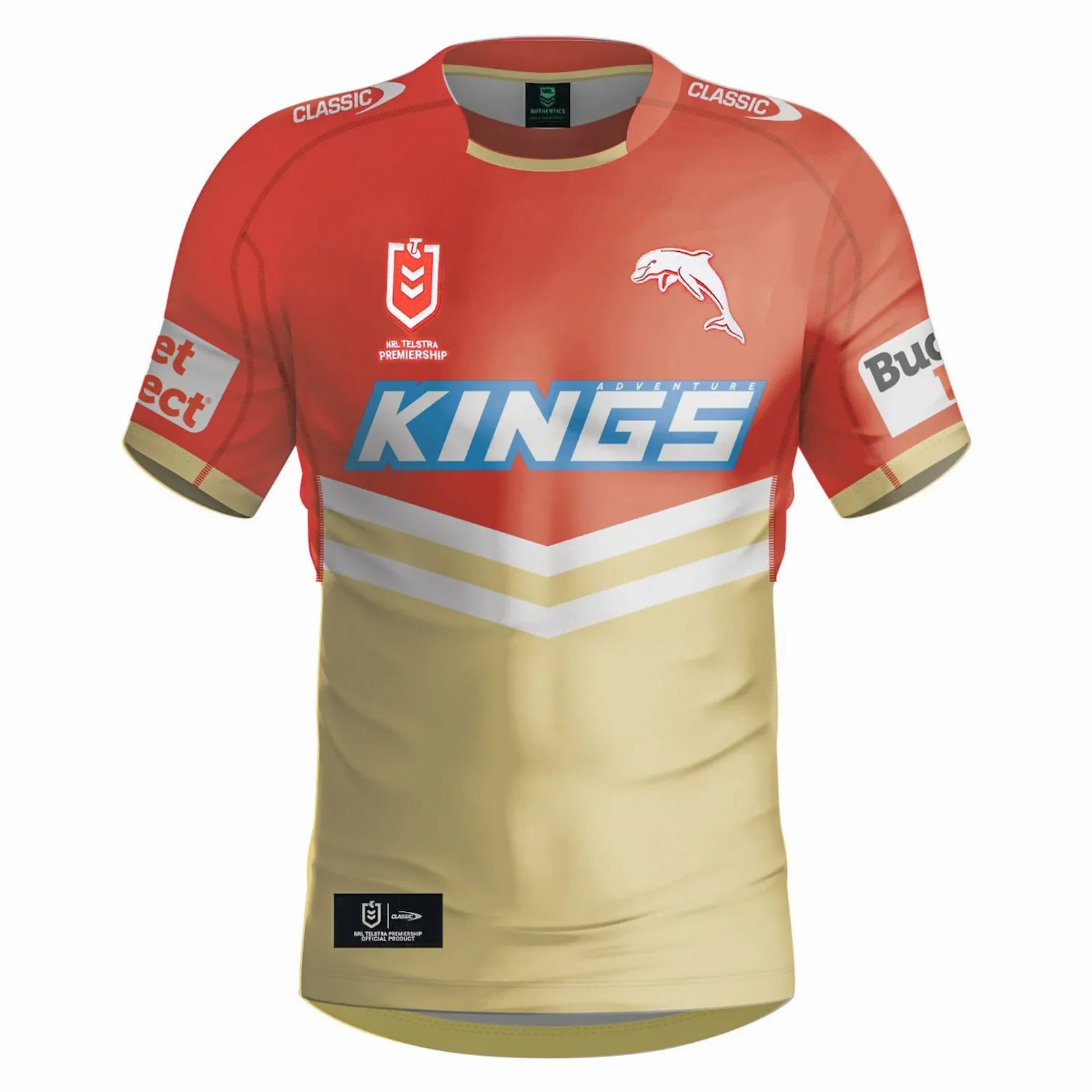 Dolphins 2024 Men's Home Jersey NRL Rugby League by Classic