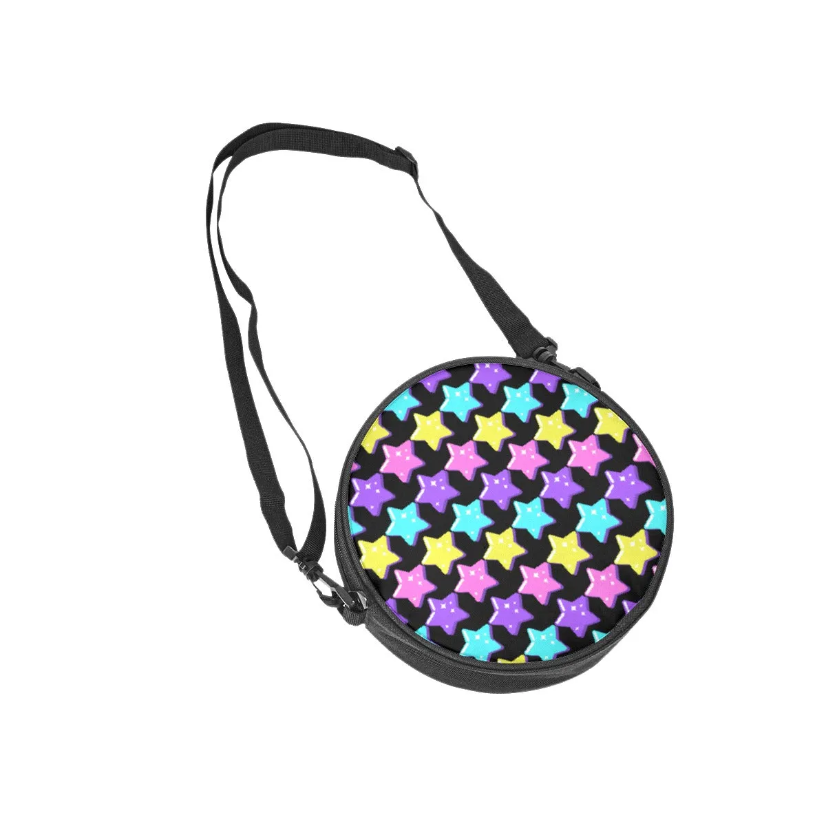 Electric Star Wave Black Circle Crossbody Bag