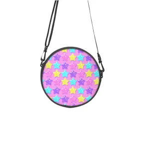 Electric Star Wave Pink Circle Crossbody Bag