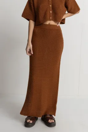 Evermore Knit Midi Skirt Caramel