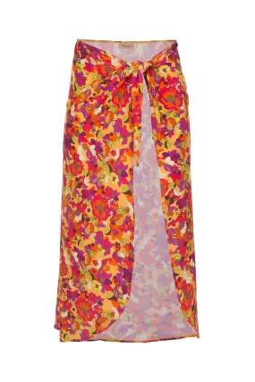 Fruits Print Midi Skirt