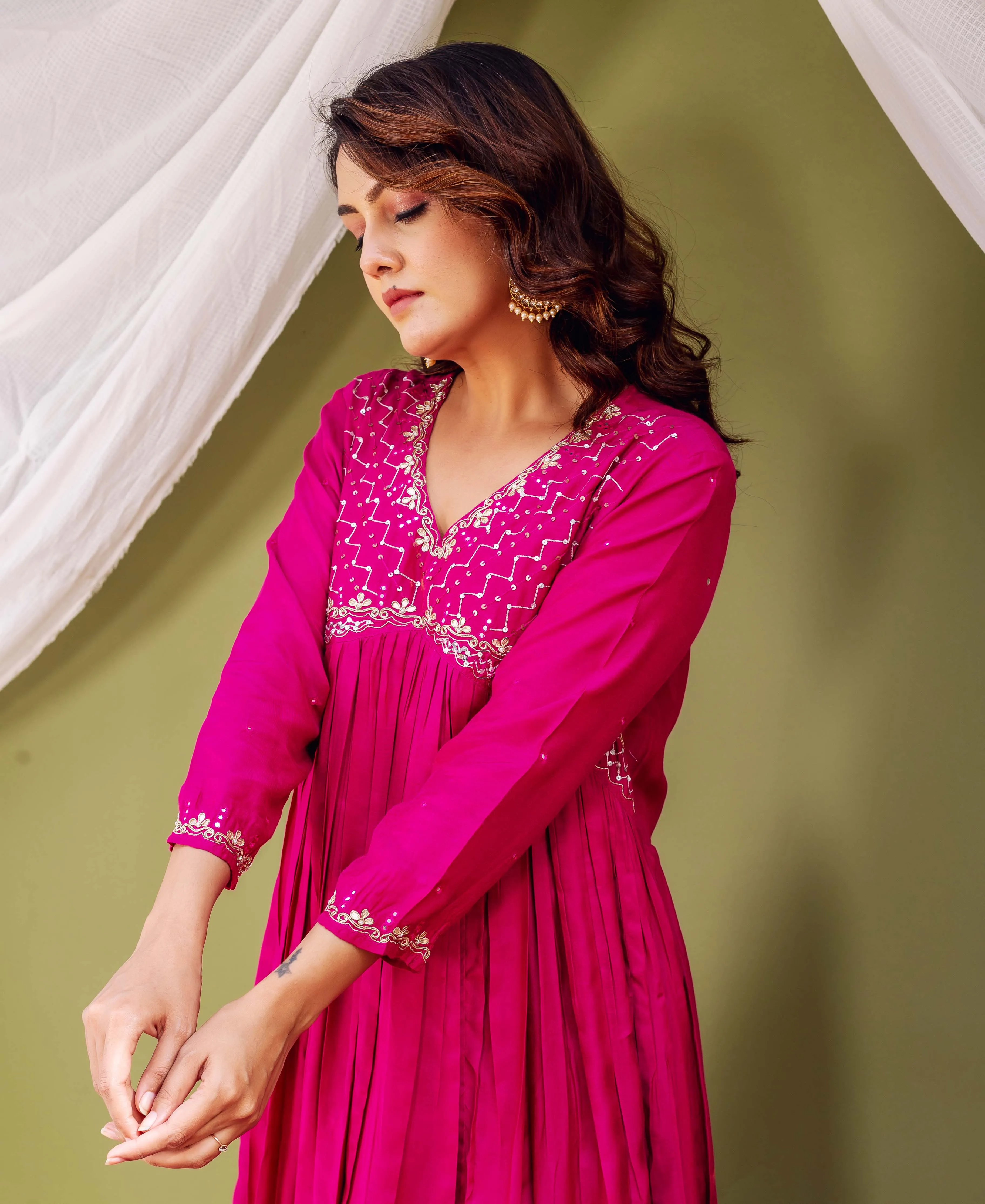 Fuchsia Bliss Long Kurta