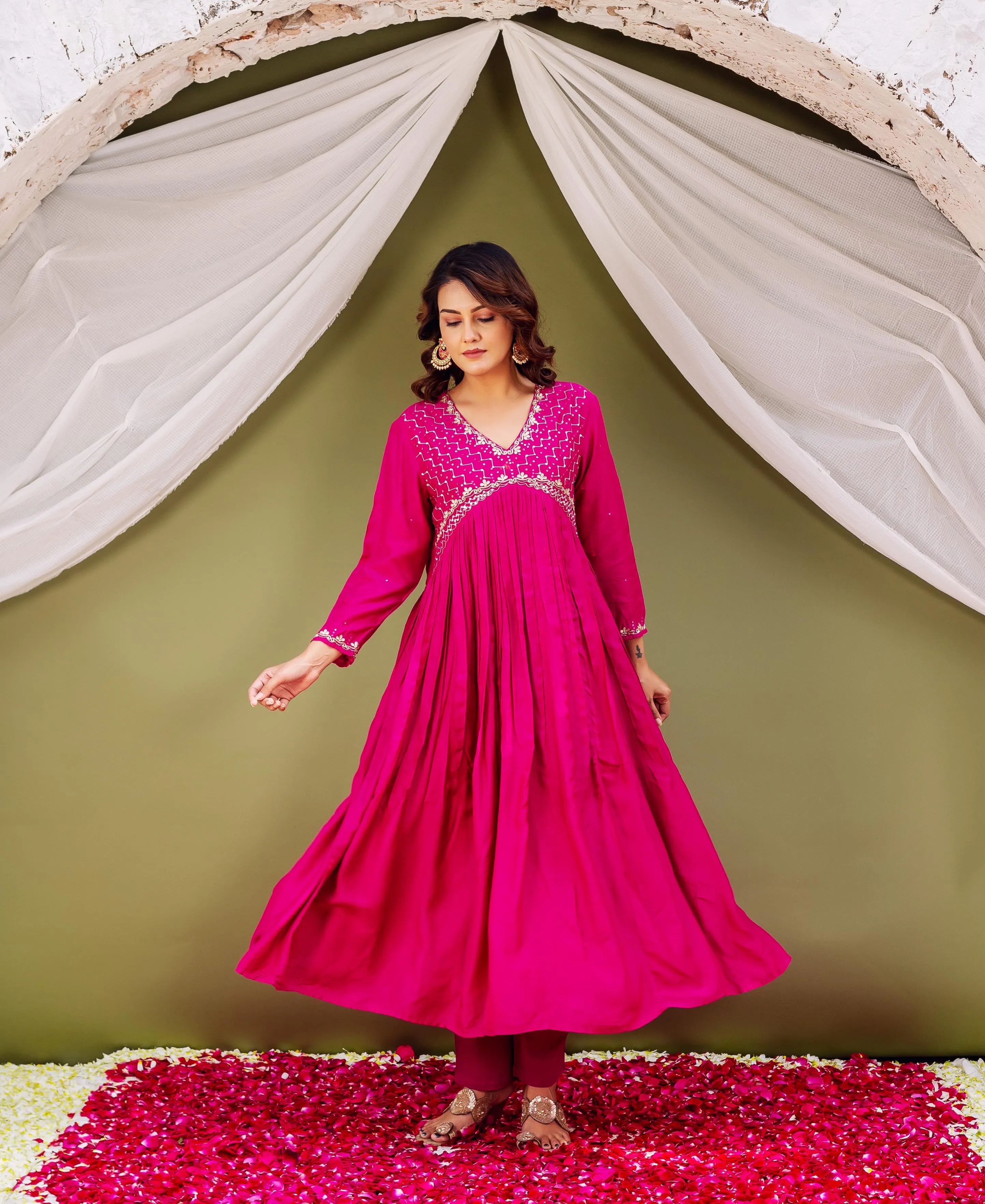 Fuchsia Bliss Long Kurta