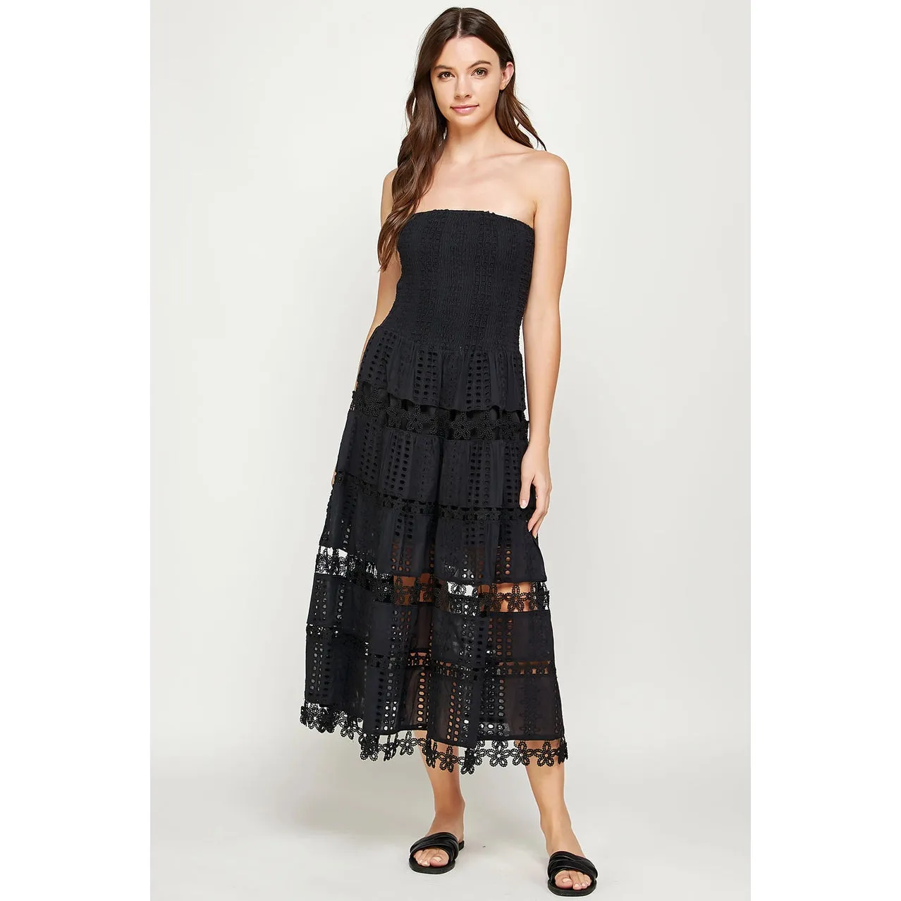 Gigi Eyelet Lace Tube Dress