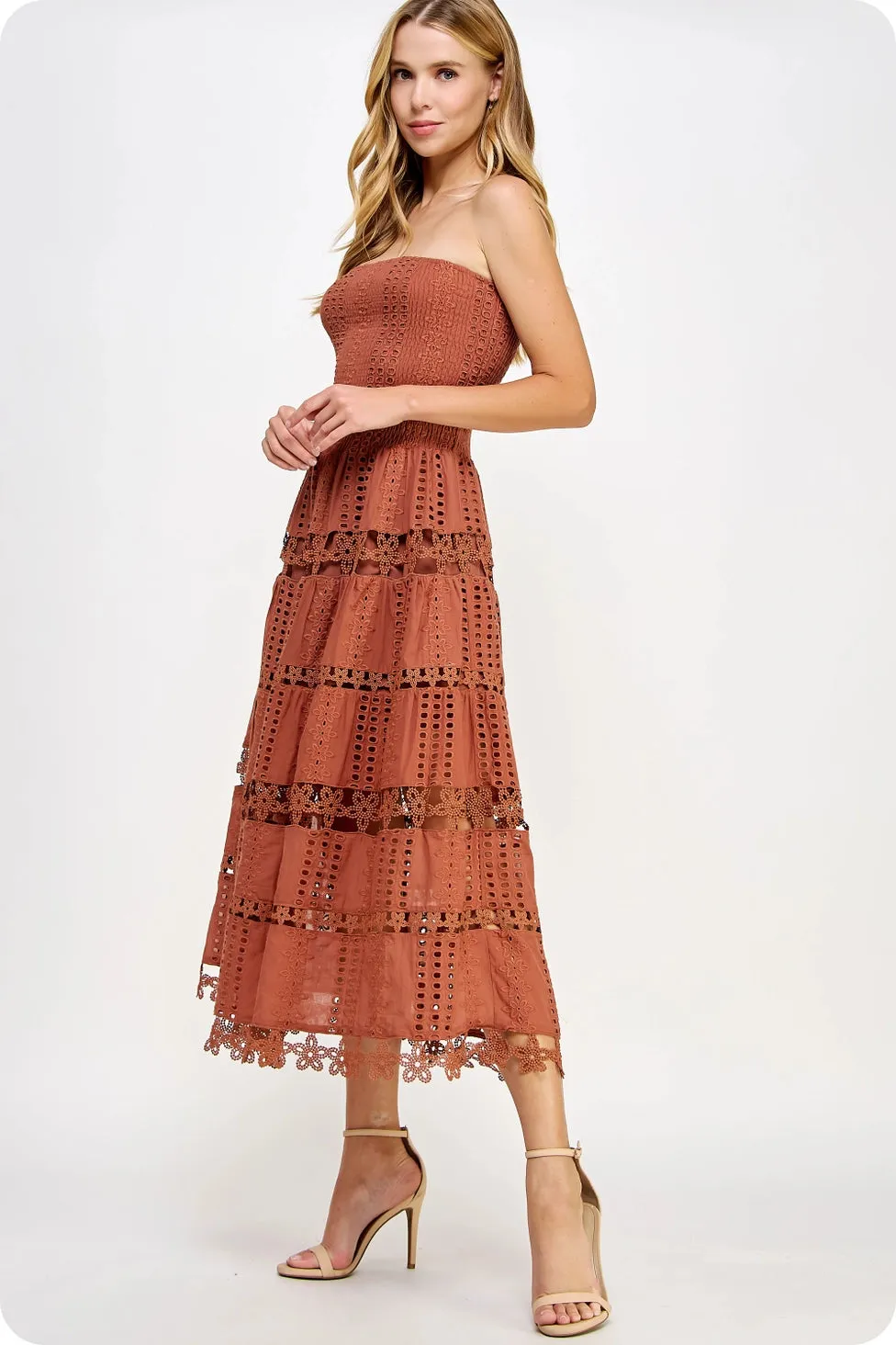 Gigi Eyelet Lace Tube Dress