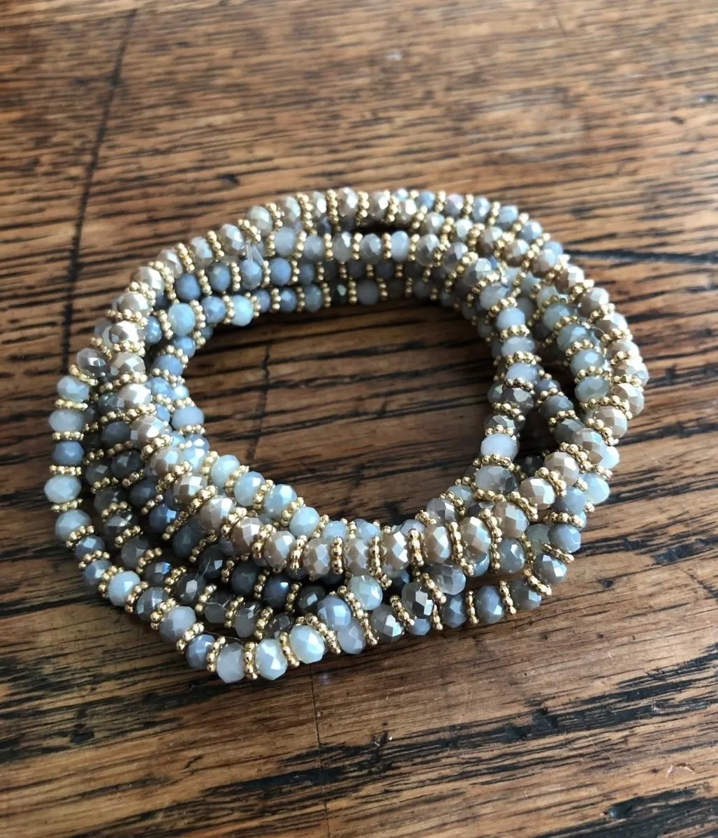 Grey & Gold Venus Bracelet Stack