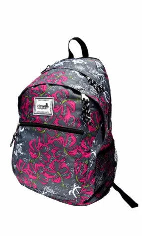 Hawai’i Honu Hibiscus Gray Backpack