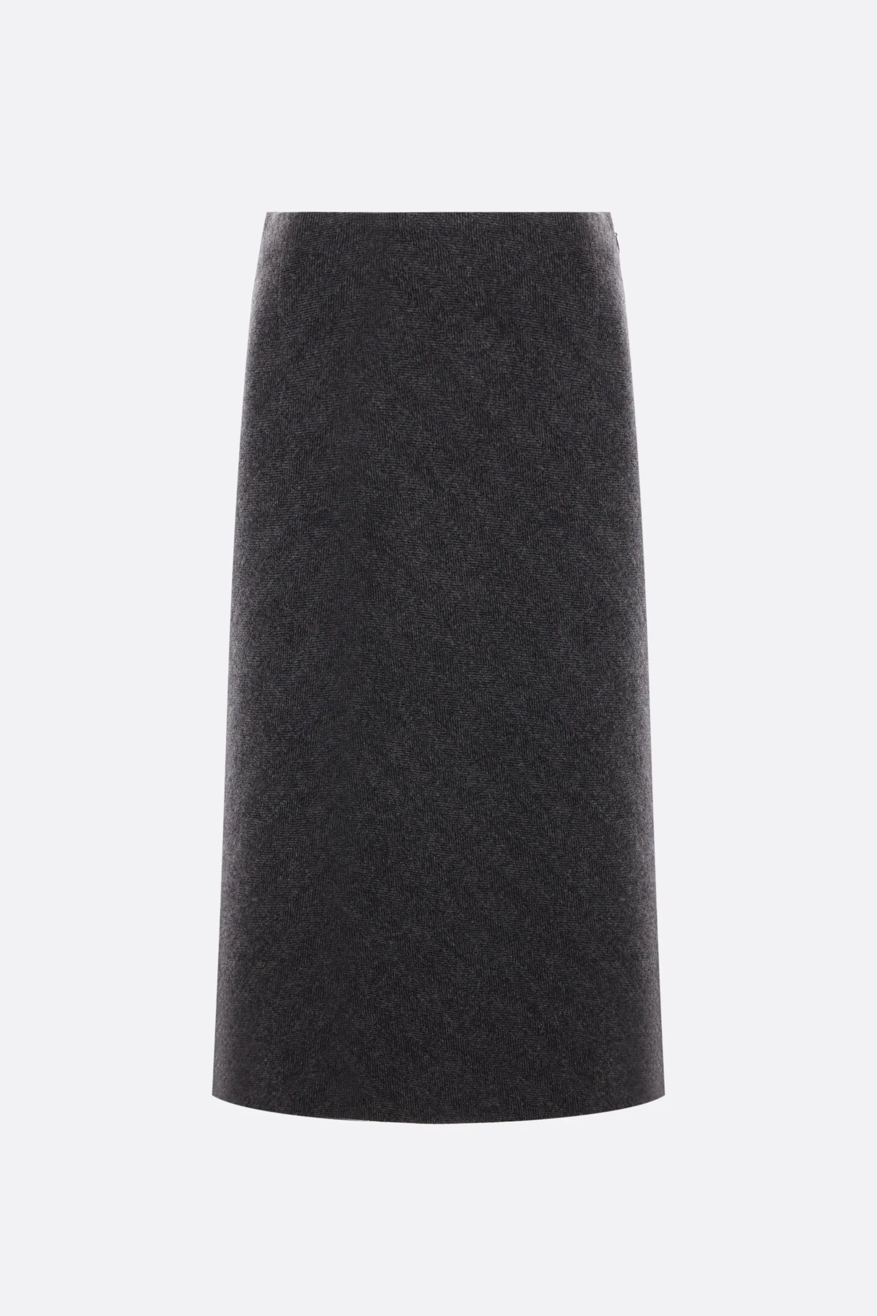 herringbone wool A-Line skirt