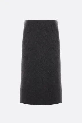 herringbone wool A-Line skirt