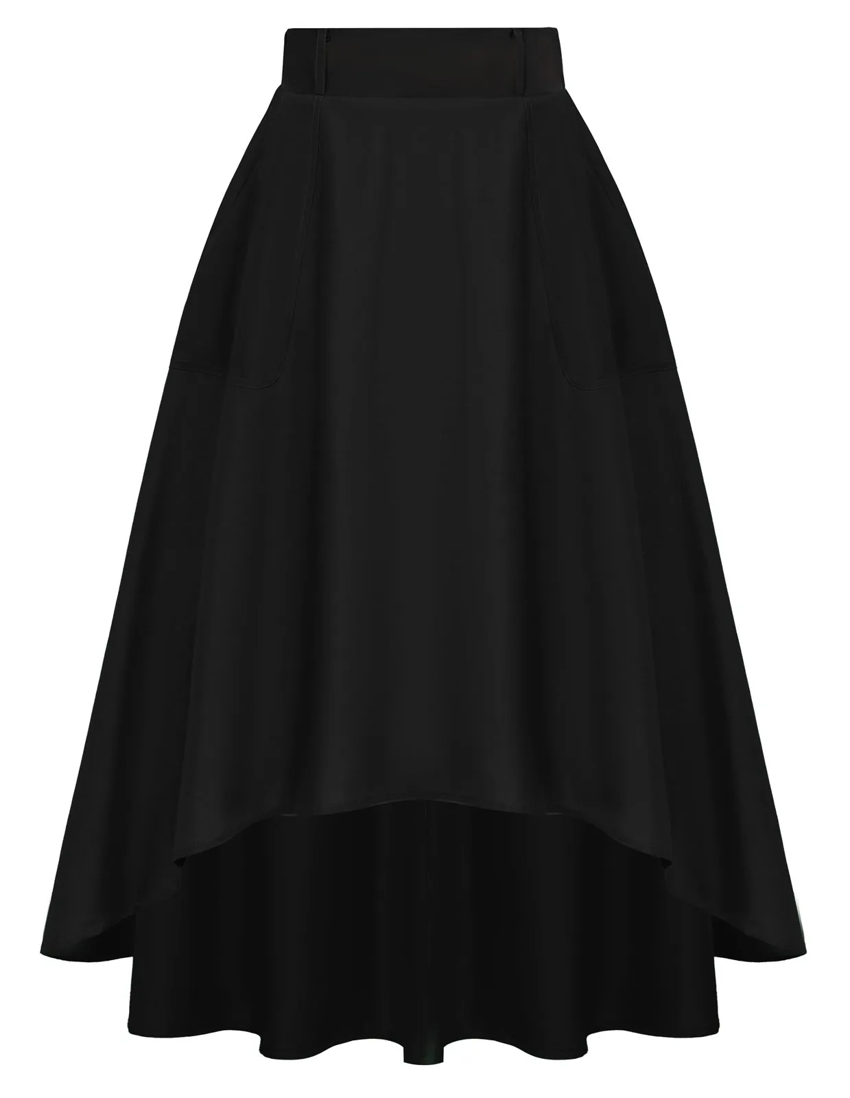 High Waisted Midi Skirts with Pockets Summer Asymmetrical Skirt