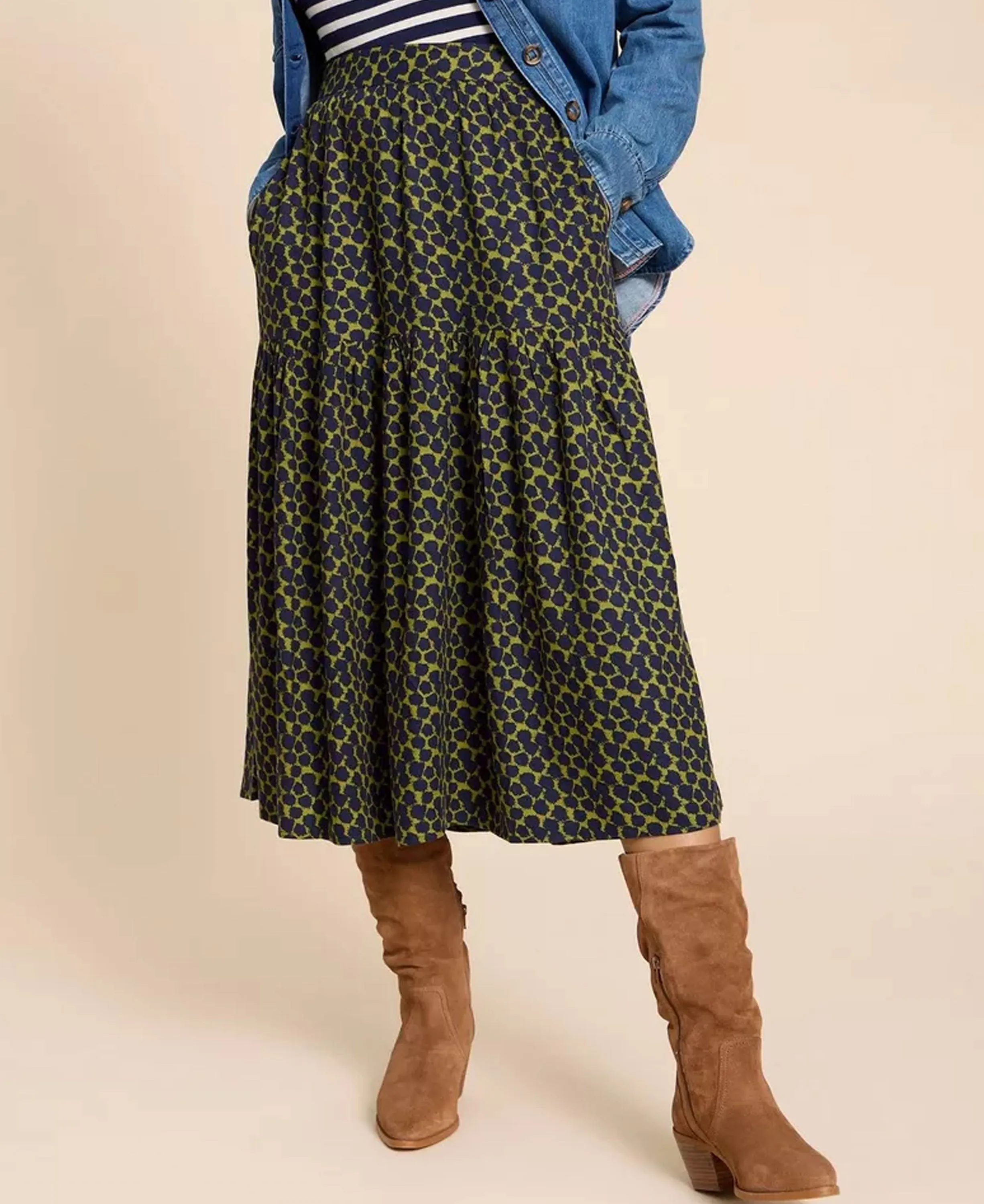 Jamima Eco Vero Skirt - Navy Multi