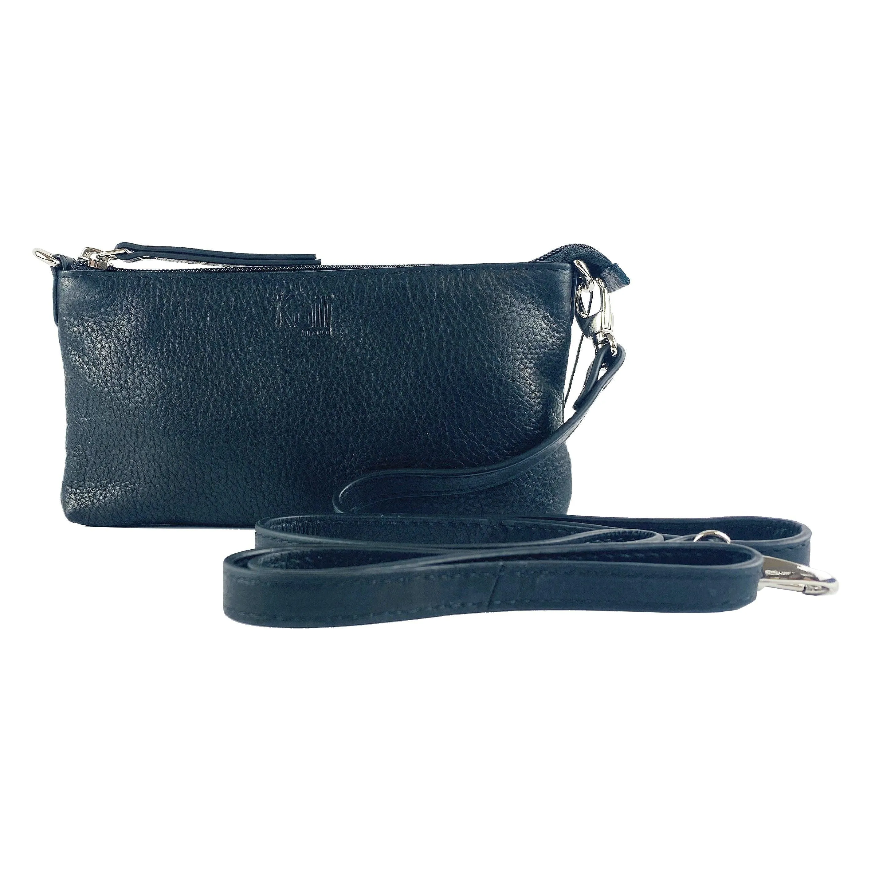 K0013AB | Woman Shoulder Bag - Genuine Leather Col. Black