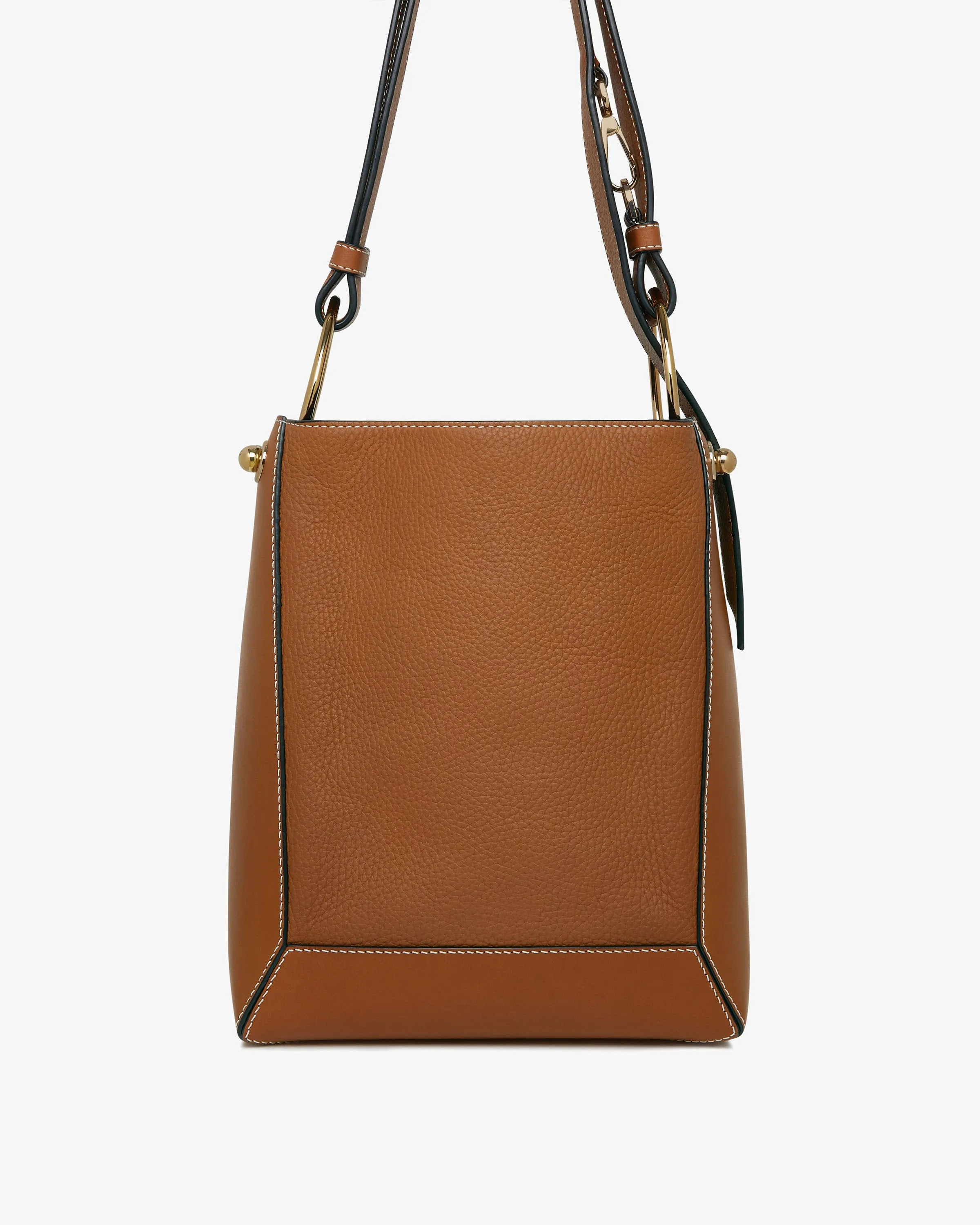 Lana Midi Bucket Bag - Tan with Vanilla Stitch