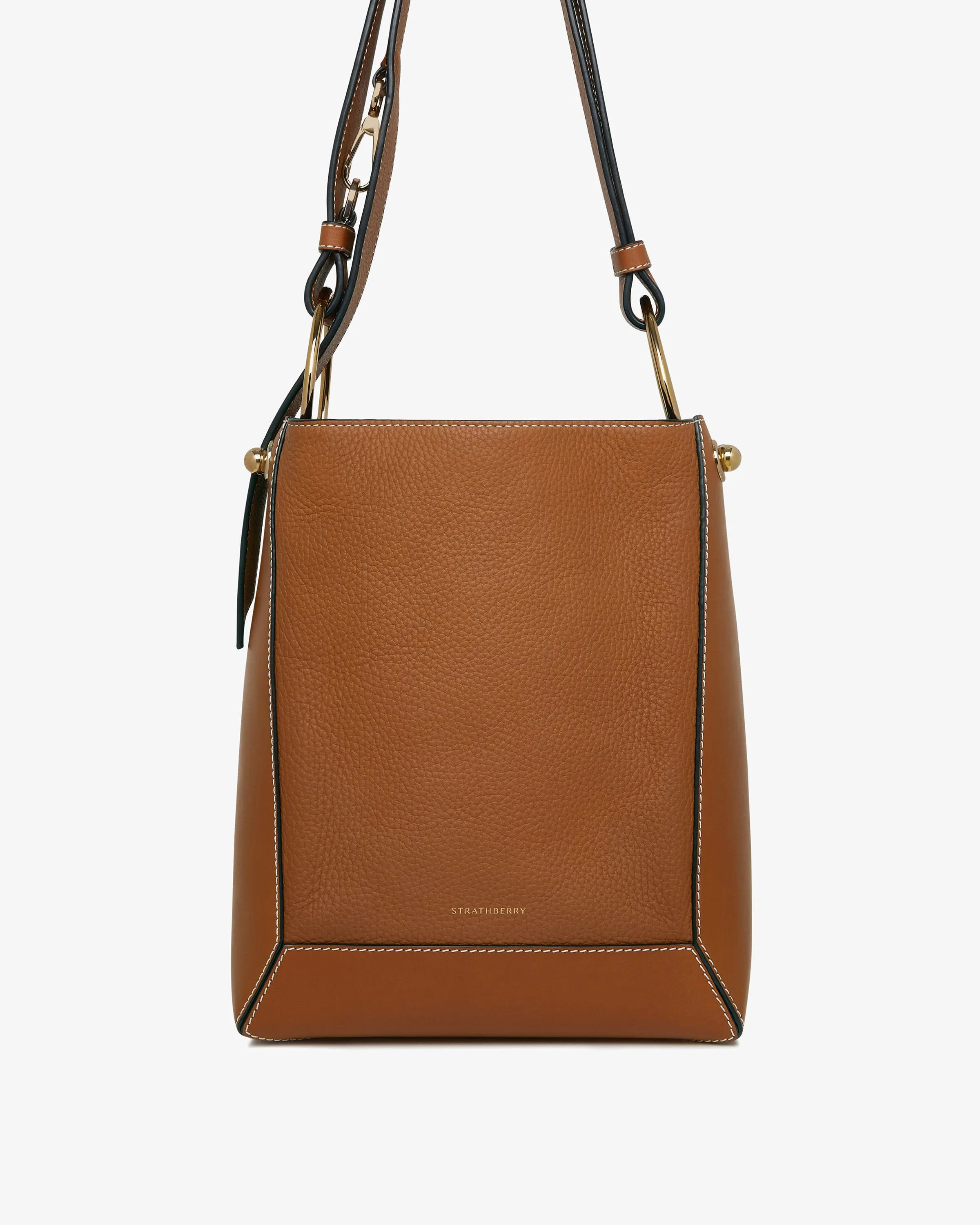 Lana Midi Bucket Bag - Tan with Vanilla Stitch