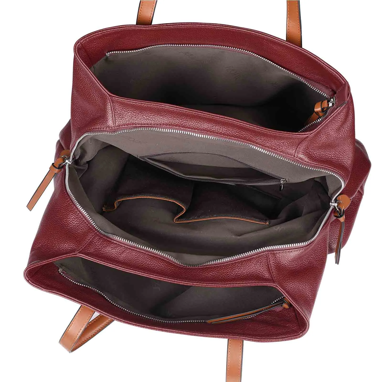 Large Grain Genuine Leather Tote