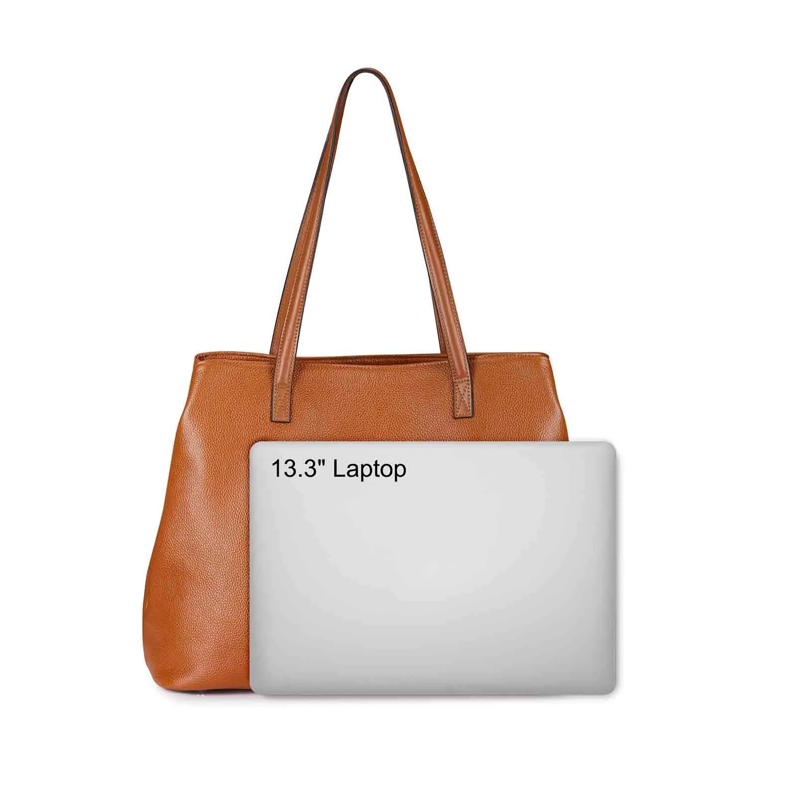 Large Grain Genuine Leather Tote