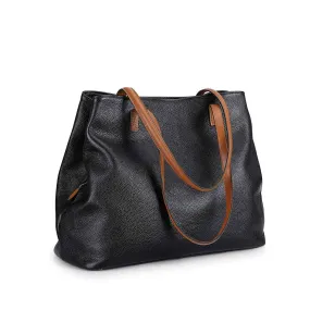 Large Grain Genuine Leather Tote