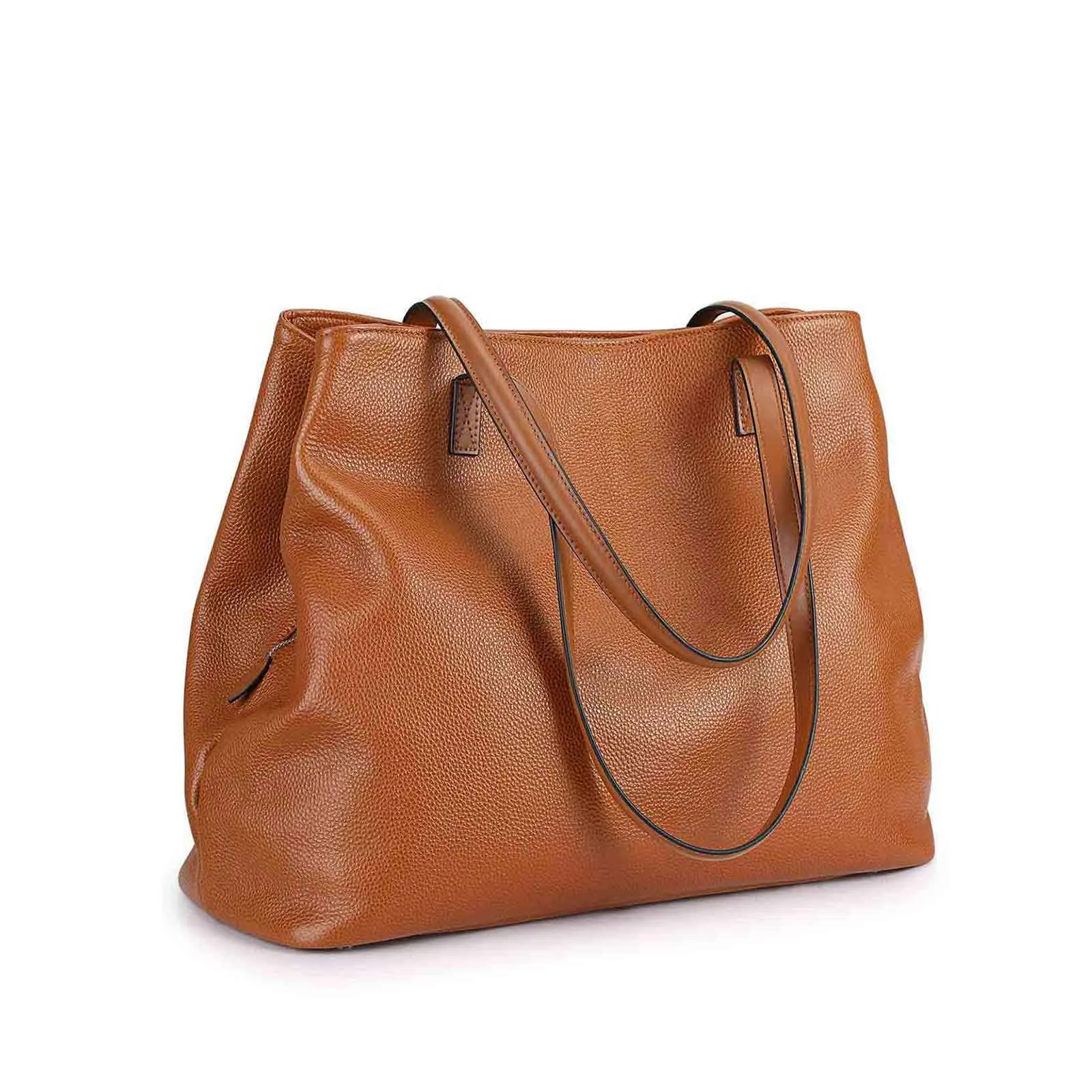 Large Grain Genuine Leather Tote