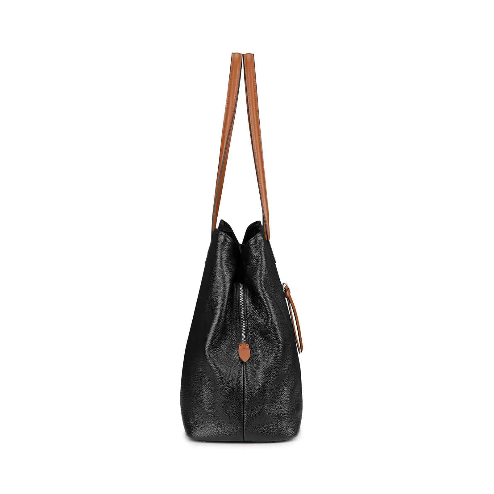 Large Grain Genuine Leather Tote