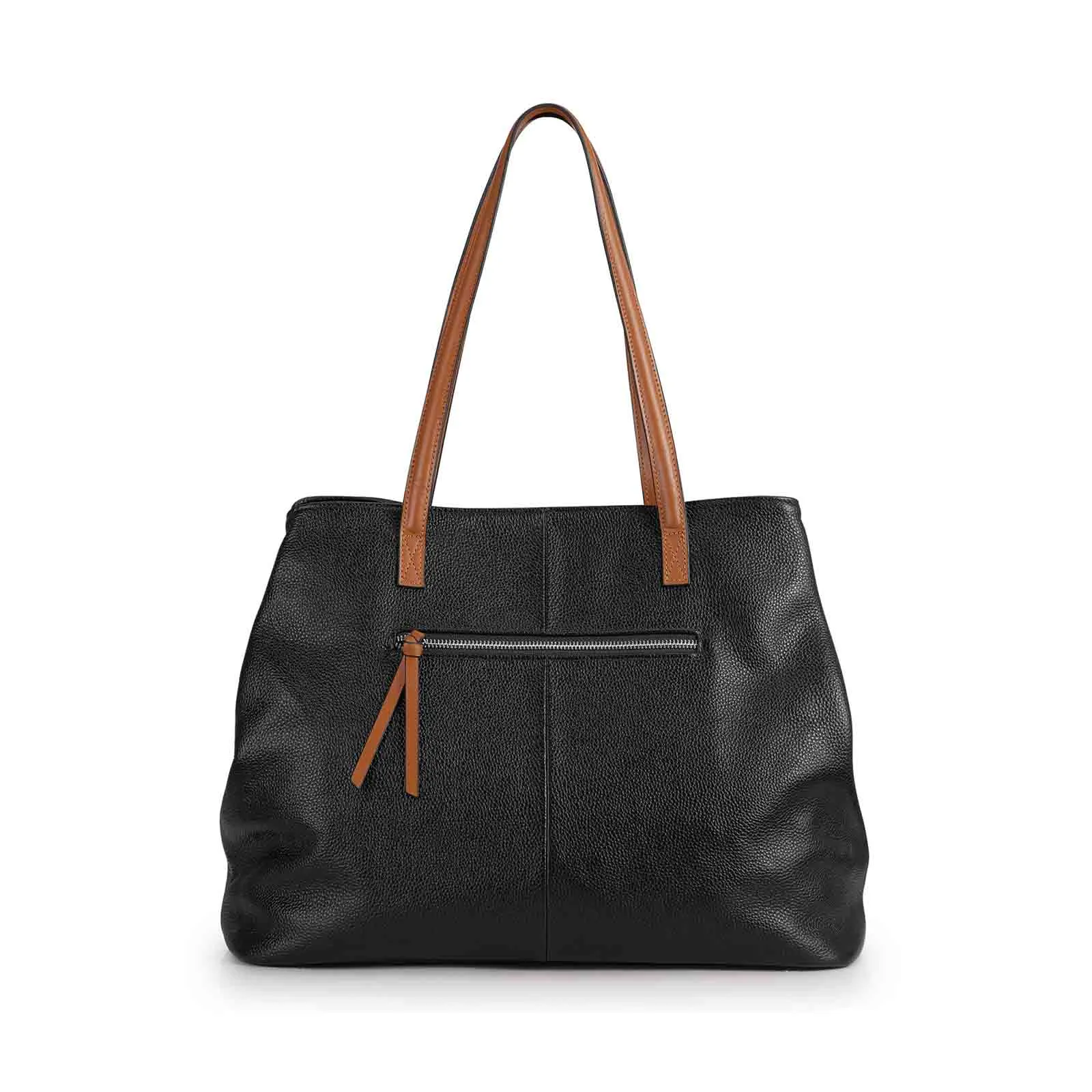 Large Grain Genuine Leather Tote