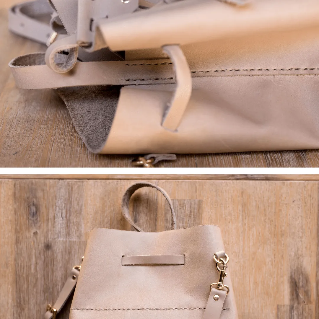 Leather Batseba Bucket Bag - Neutral