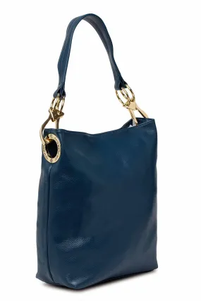 Leather Bucket Bag Denim