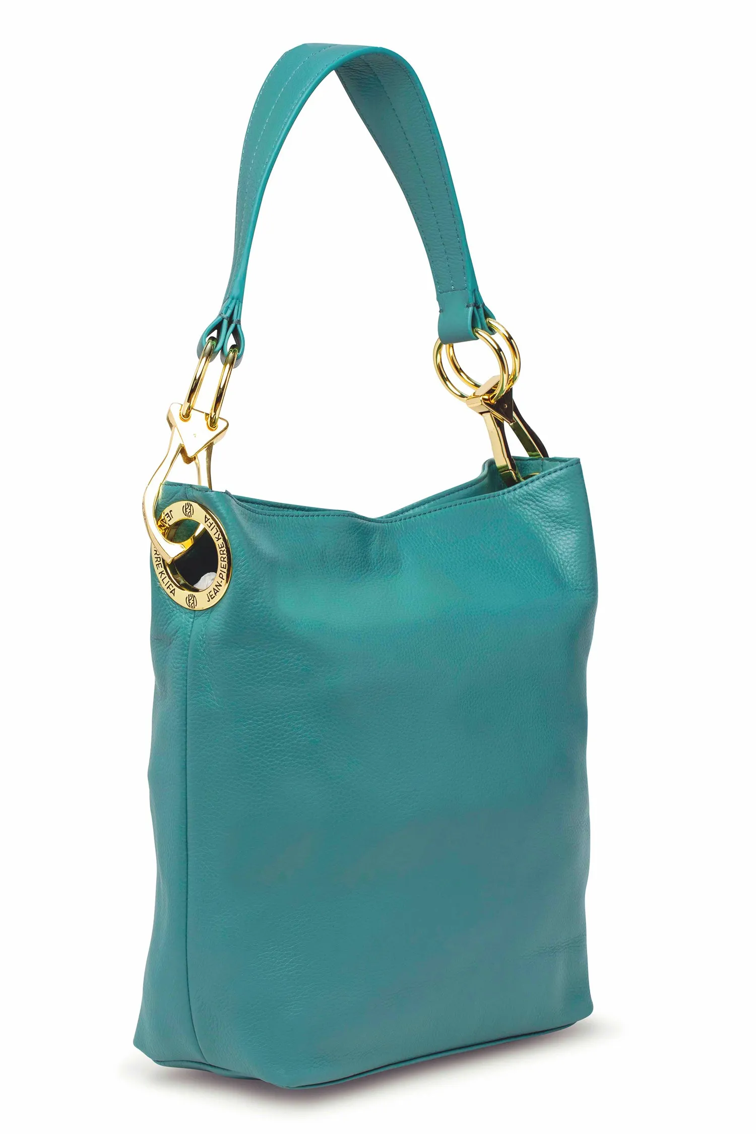 Leather Bucket Bag Petrol