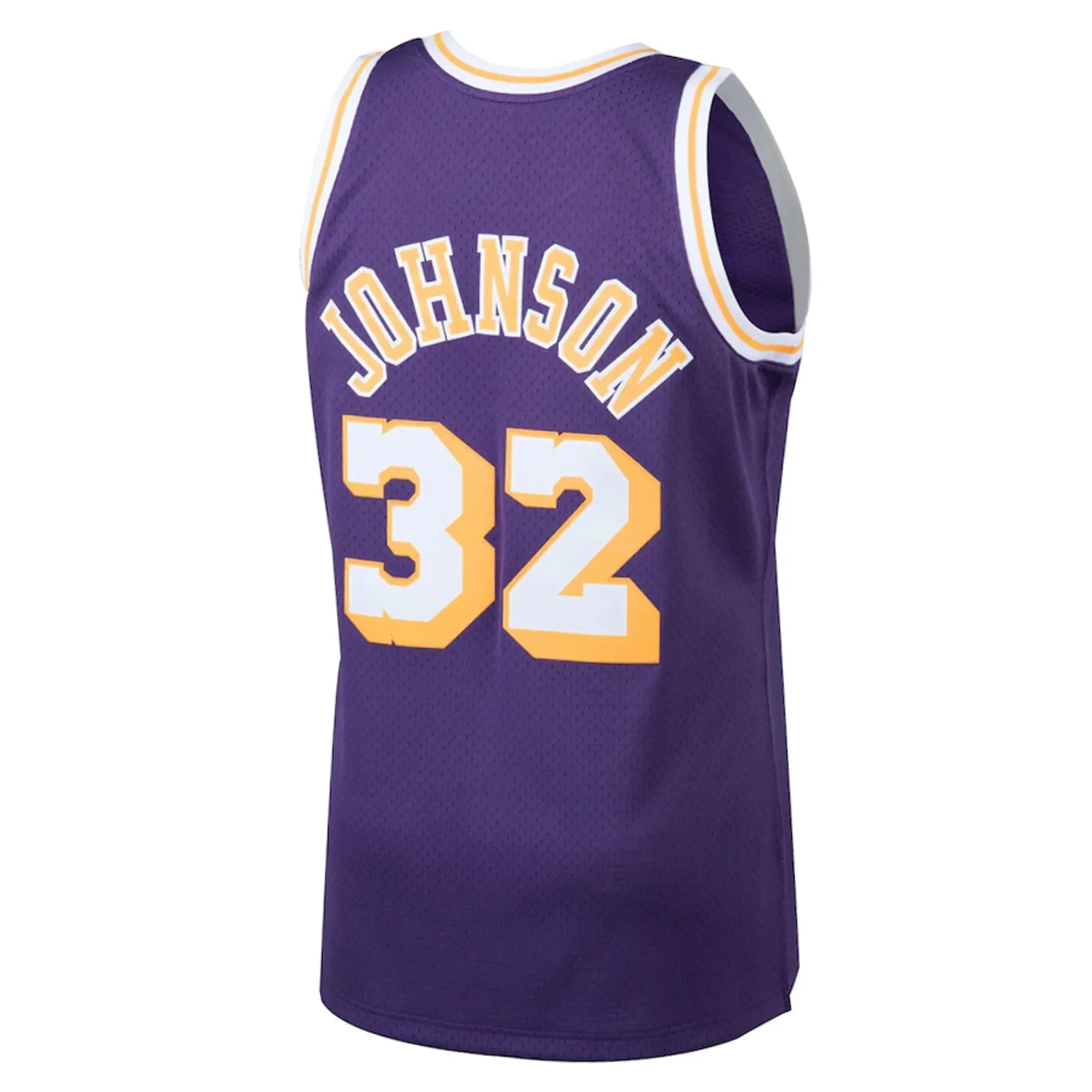 Los Angeles Lakers 32 Road Magic Johnson 1984-85 Hardwood Classics Swingman NBA Road Jersey by Mitchell & Ness