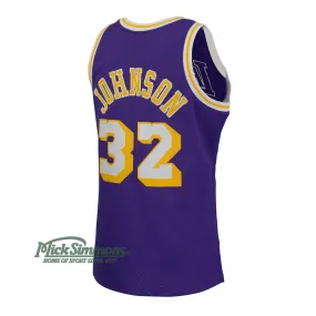 Los Angeles Lakers Magic Johnson 1984-85 Hardwood Classics Swingman Road Jersey by Mitchell & Ness