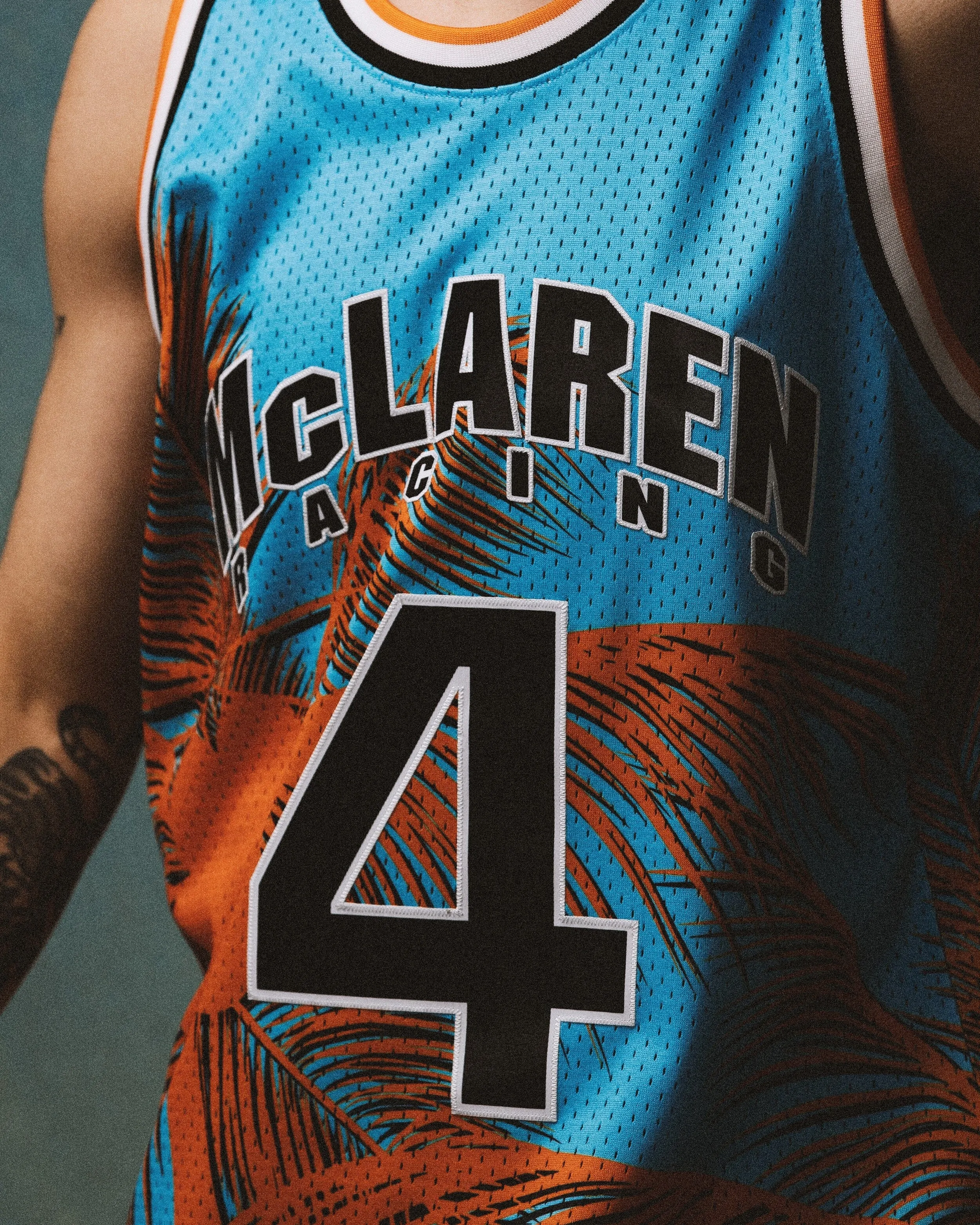 McLaren Racing F1 Special Edition Miami GP Lando Norris Mitchell & Ness Basketball Jersey