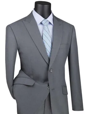 Medium Gray Modern Fit Peak Lapel Suit